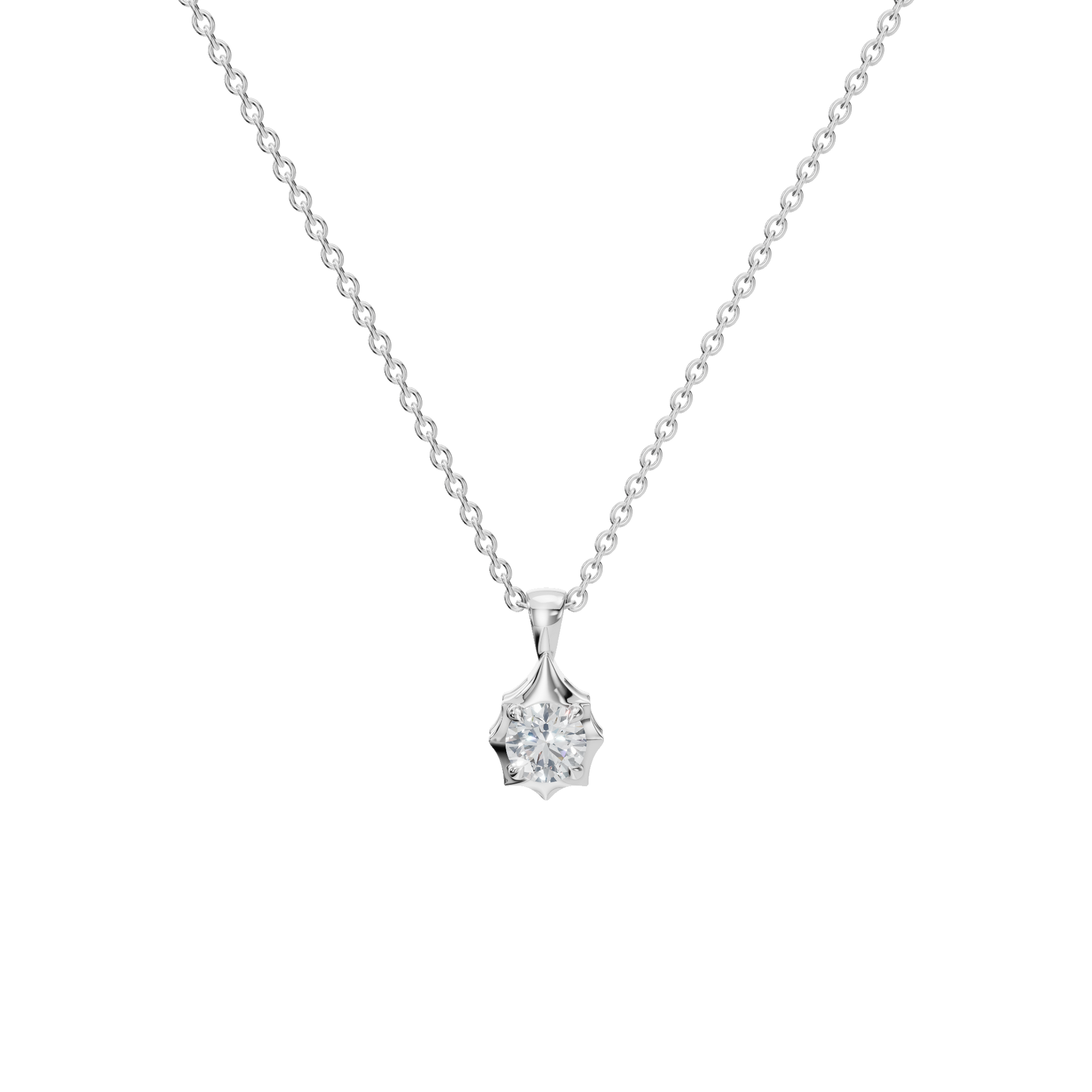 1Ctw Signature Round Cut Diamond Solitaire Pendant Necklace