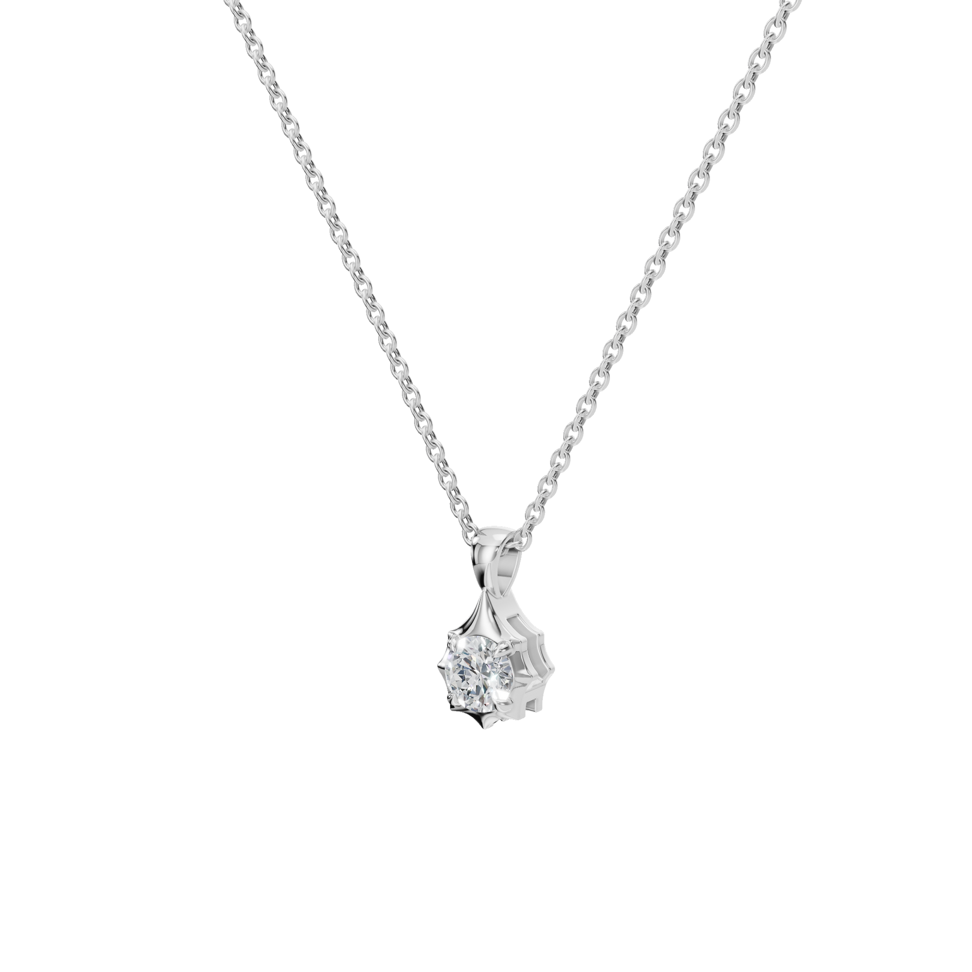 1Ctw Signature Round Cut Diamond Solitaire Pendant Necklace