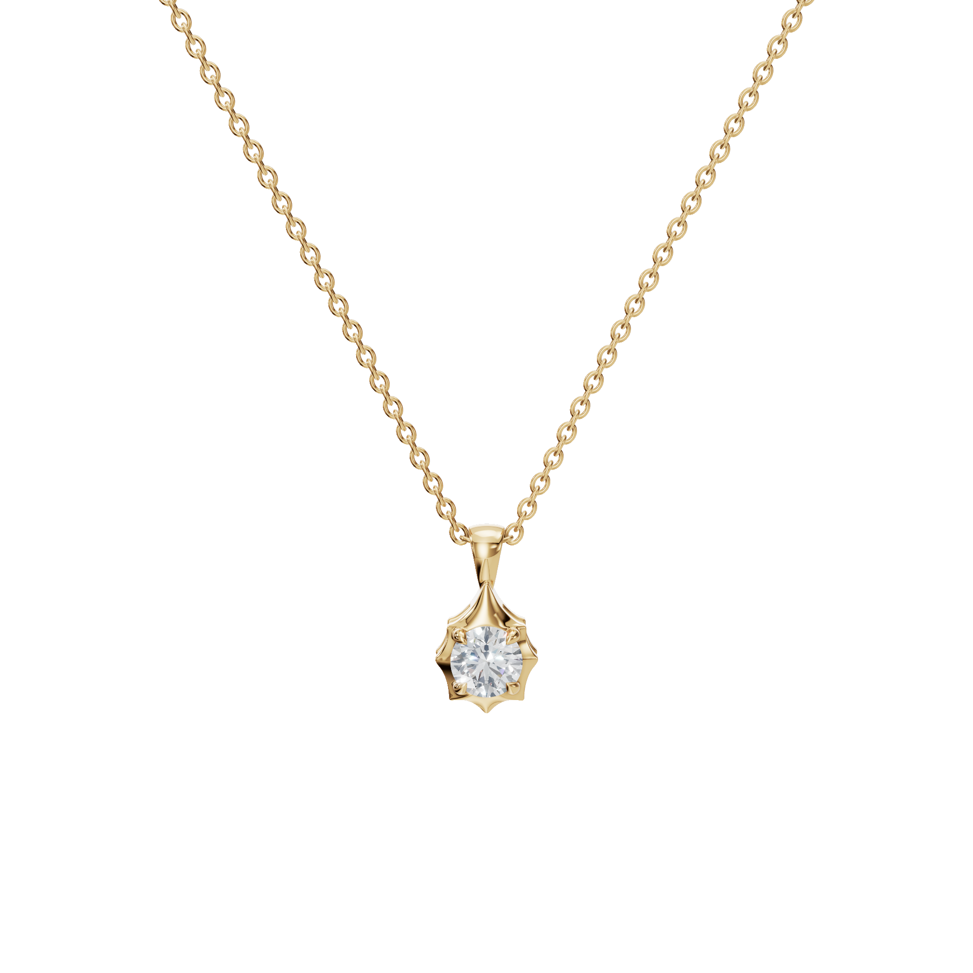 1Ctw Signature Round Cut Diamond Solitaire Pendant Necklace