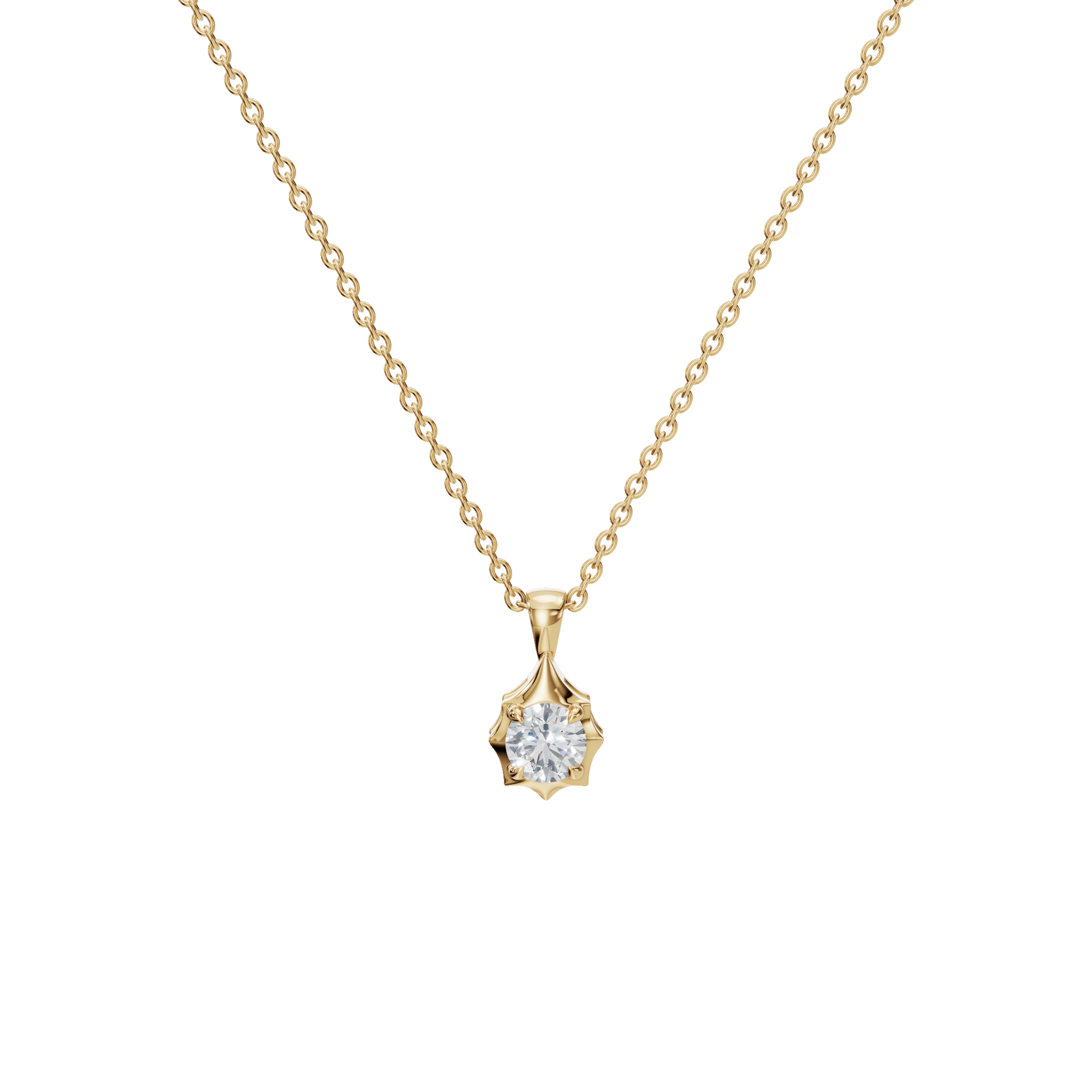 1Ctw Signature Round Cut Diamond Solitaire Pendant Necklace