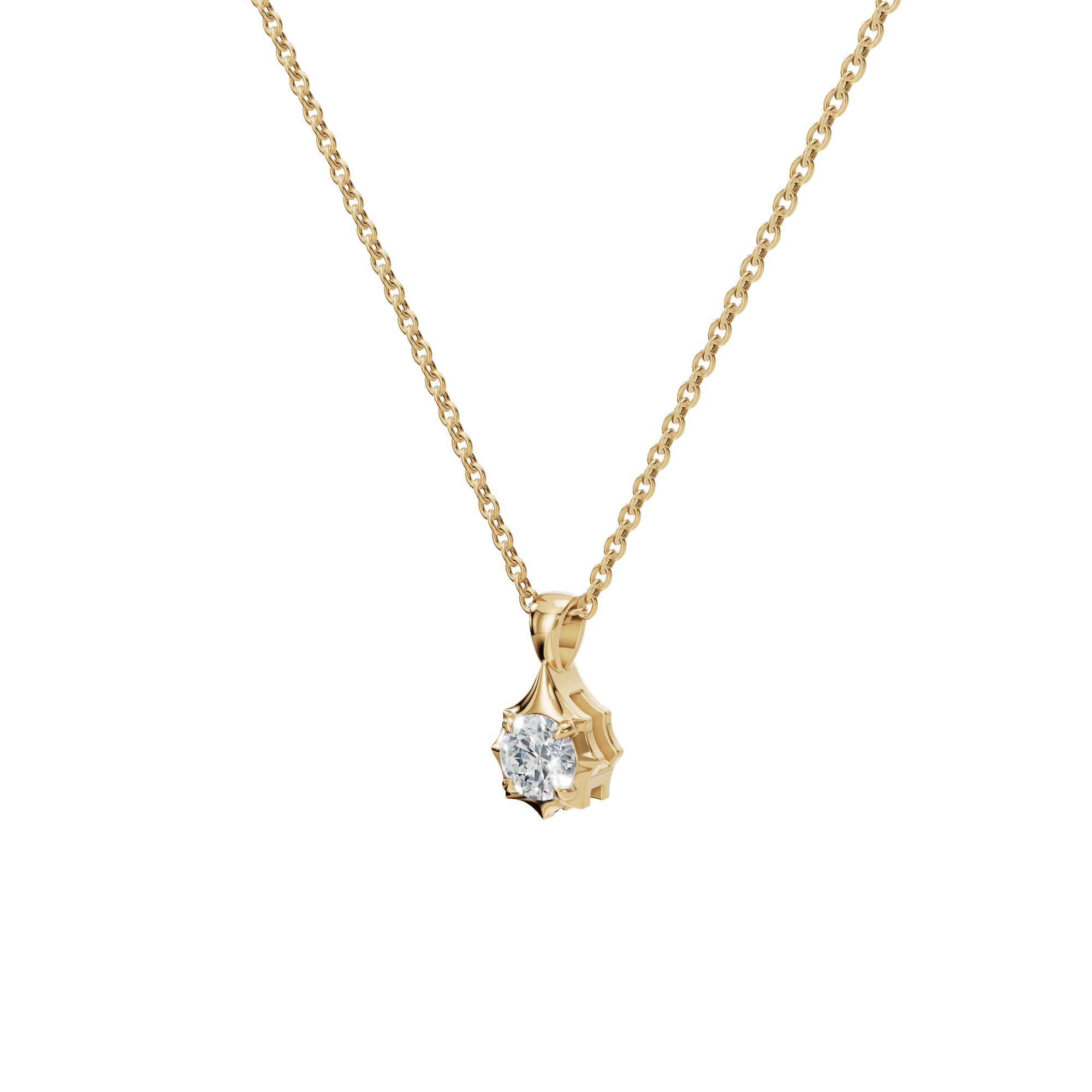 1Ctw Signature Round Cut Diamond Solitaire Pendant Necklace