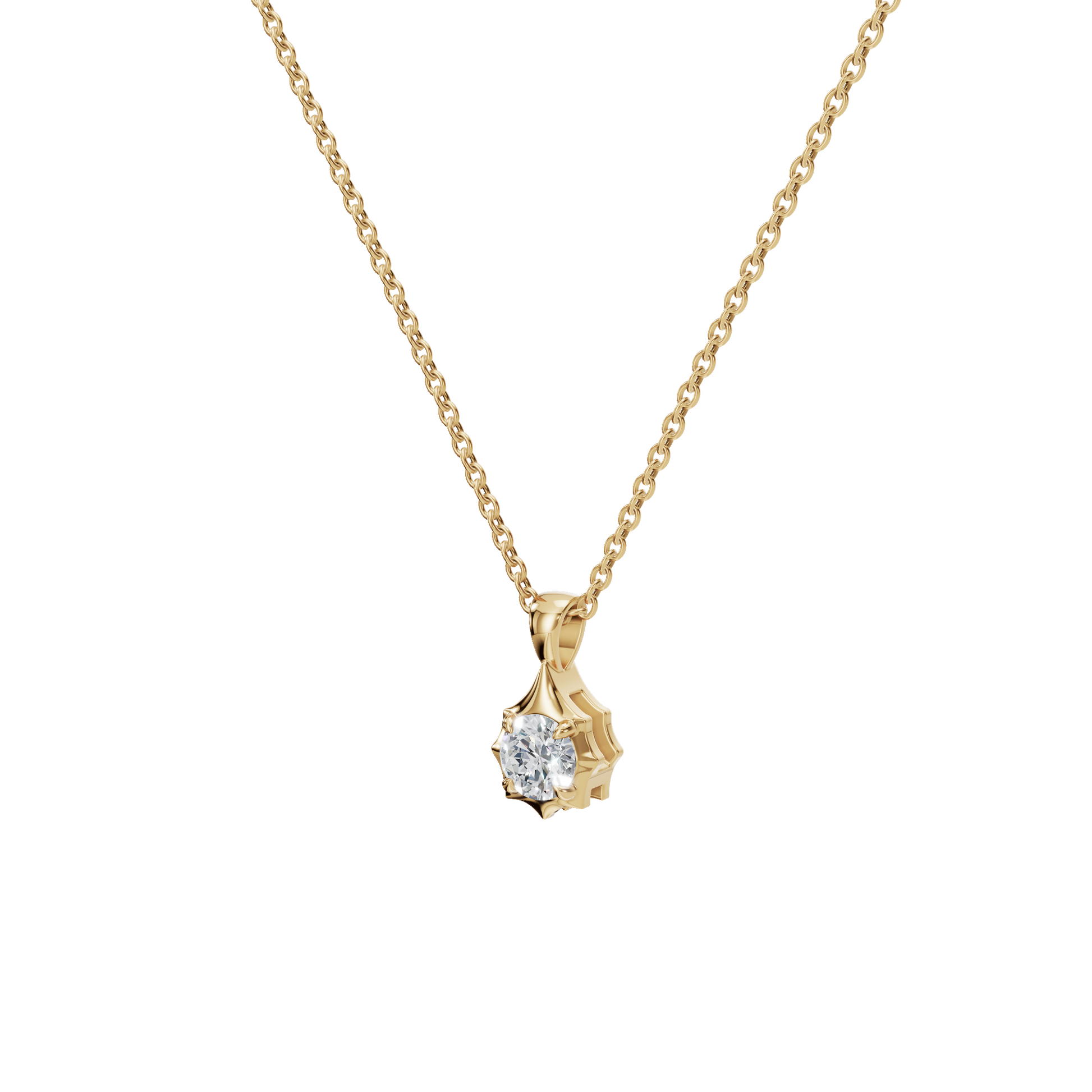 1Ctw Signature Round Cut Diamond Solitaire Pendant Necklace