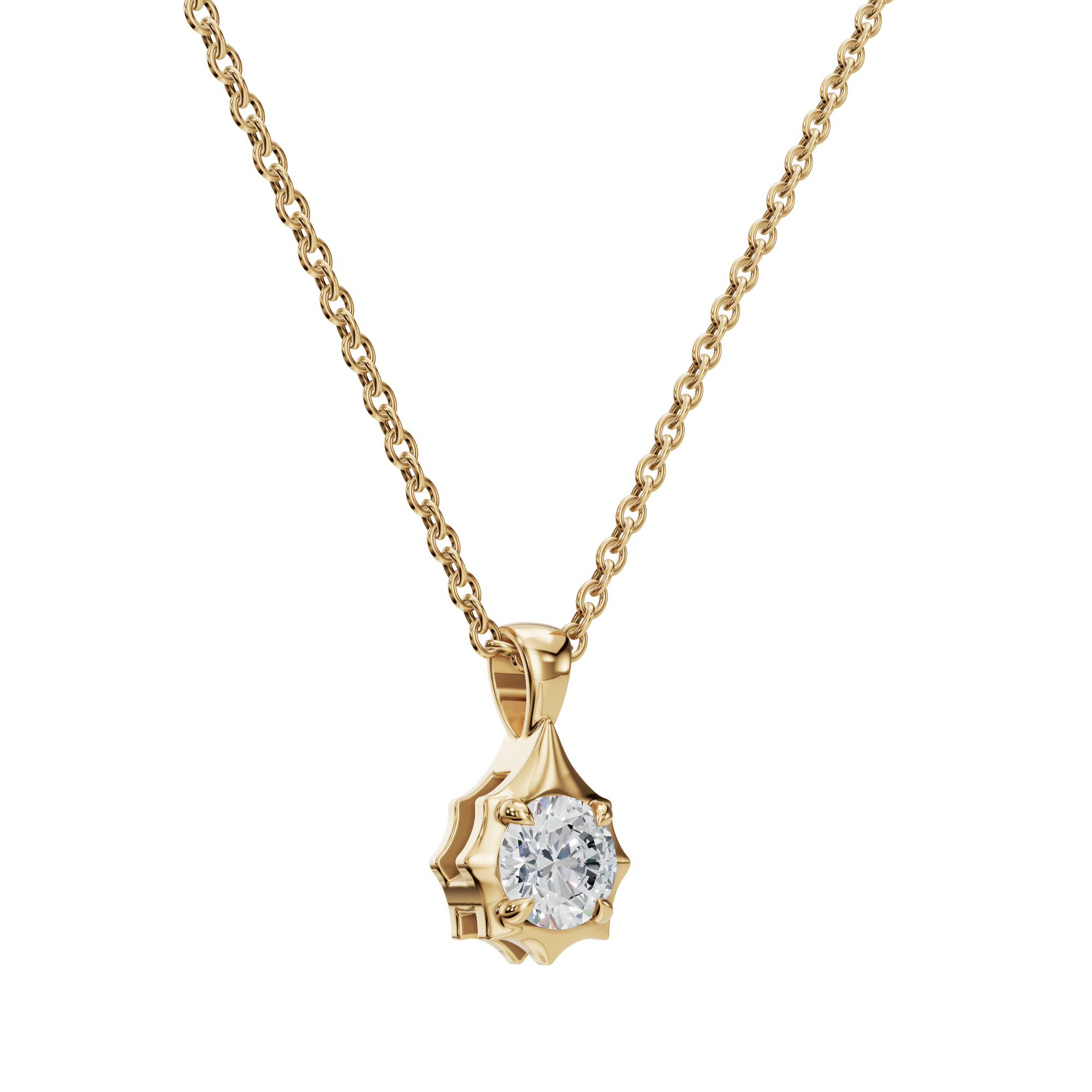 1Ctw Signature Round Cut Diamond Solitaire Pendant Necklace