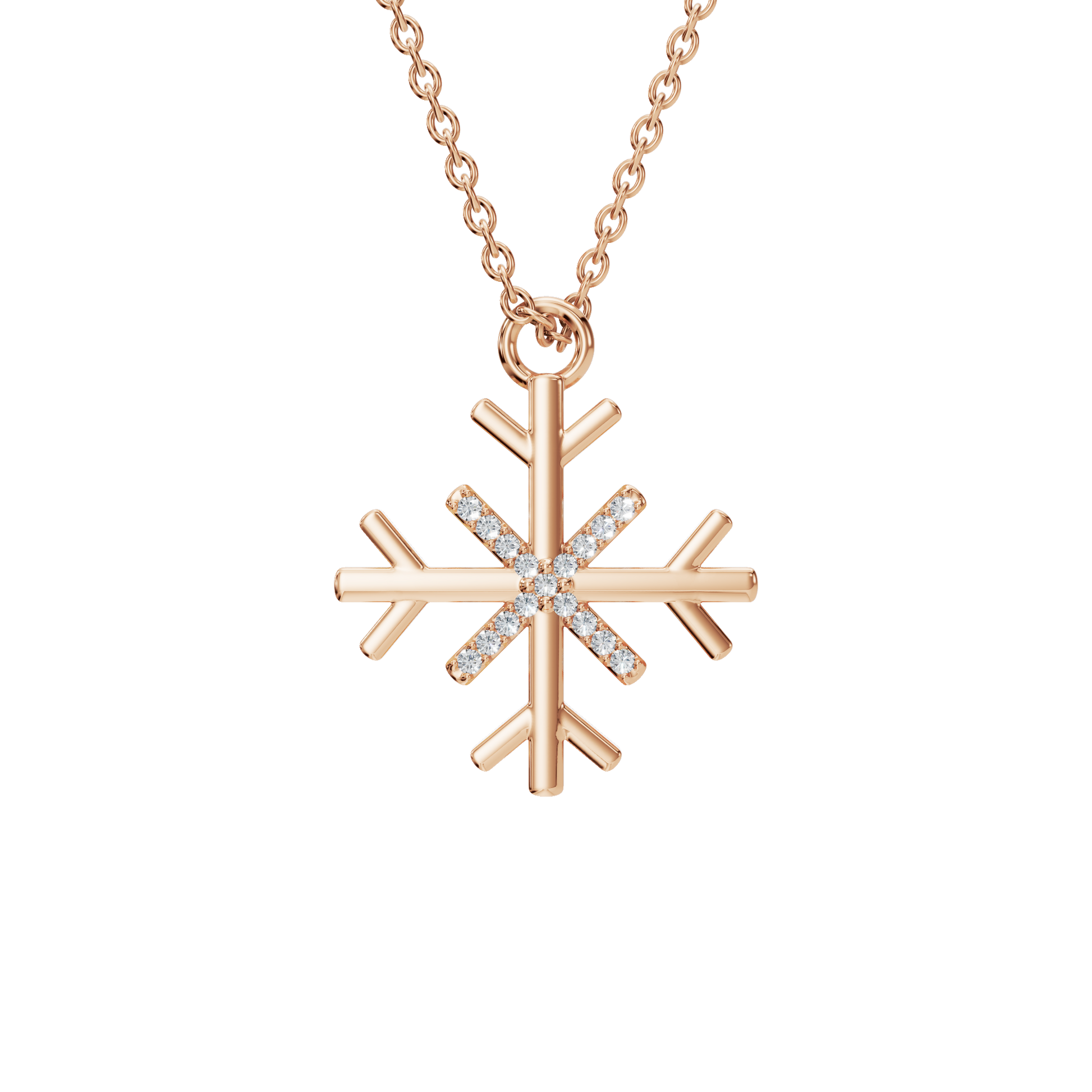Aesthetic Diamond Snowflake Pendant Necklace - Winter & Spring Festival Jewelry Gift