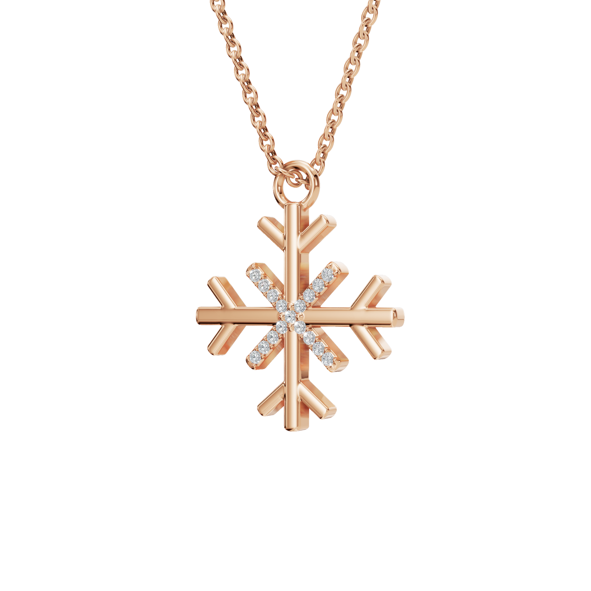 Aesthetic Diamond Snowflake Pendant Necklace - Winter & Spring Festival Jewelry Gift