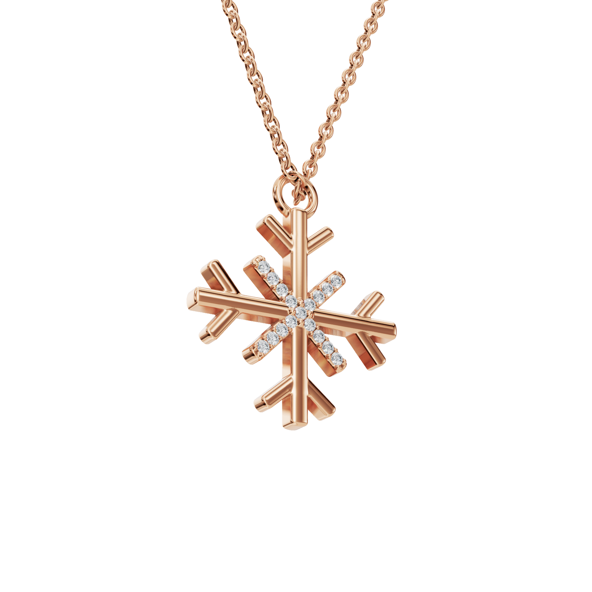 Aesthetic Diamond Snowflake Pendant Necklace - Winter & Spring Festival Jewelry Gift
