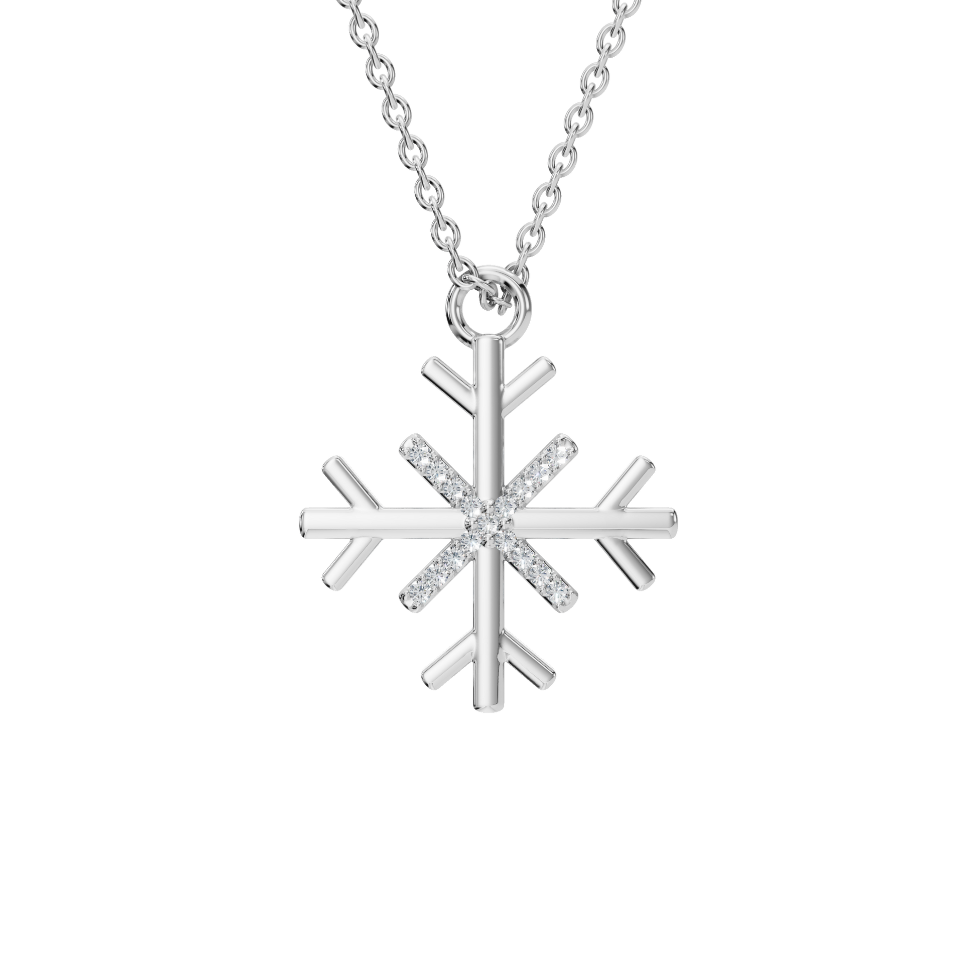 Aesthetic Diamond Snowflake Pendant Necklace - Winter & Spring Festival Jewelry Gift