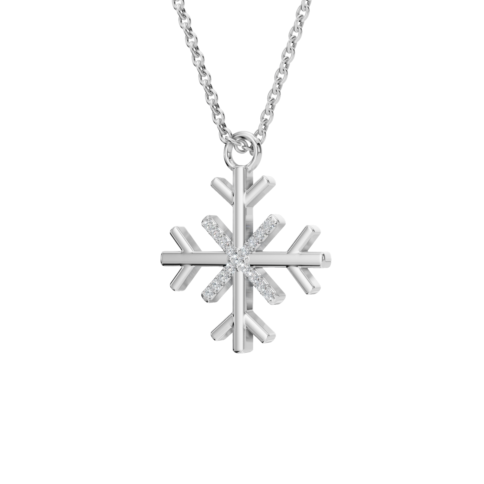 Aesthetic Diamond Snowflake Pendant Necklace - Winter & Spring Festival Jewelry Gift
