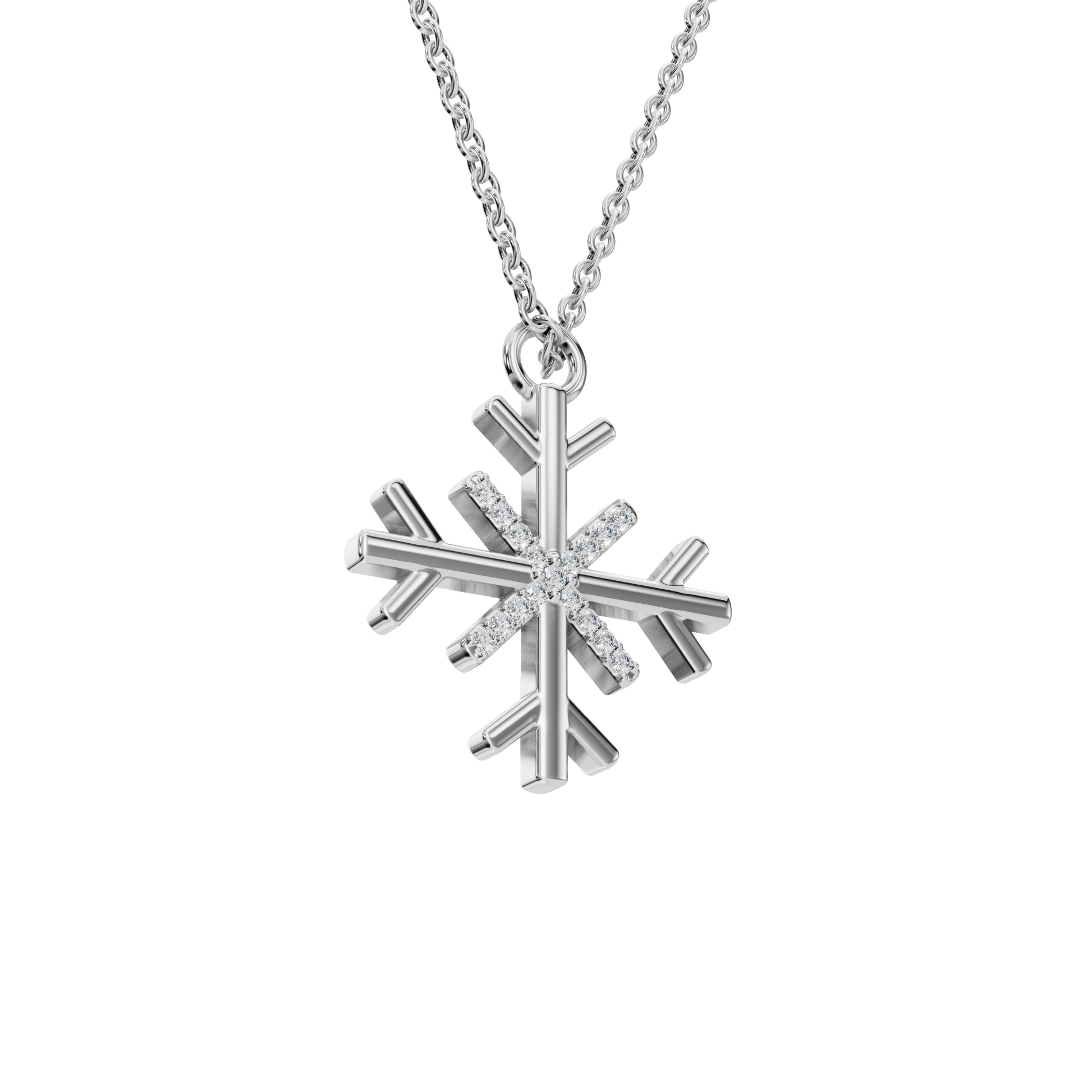 Aesthetic Diamond Snowflake Pendant Necklace - Winter & Spring Festival Jewelry Gift
