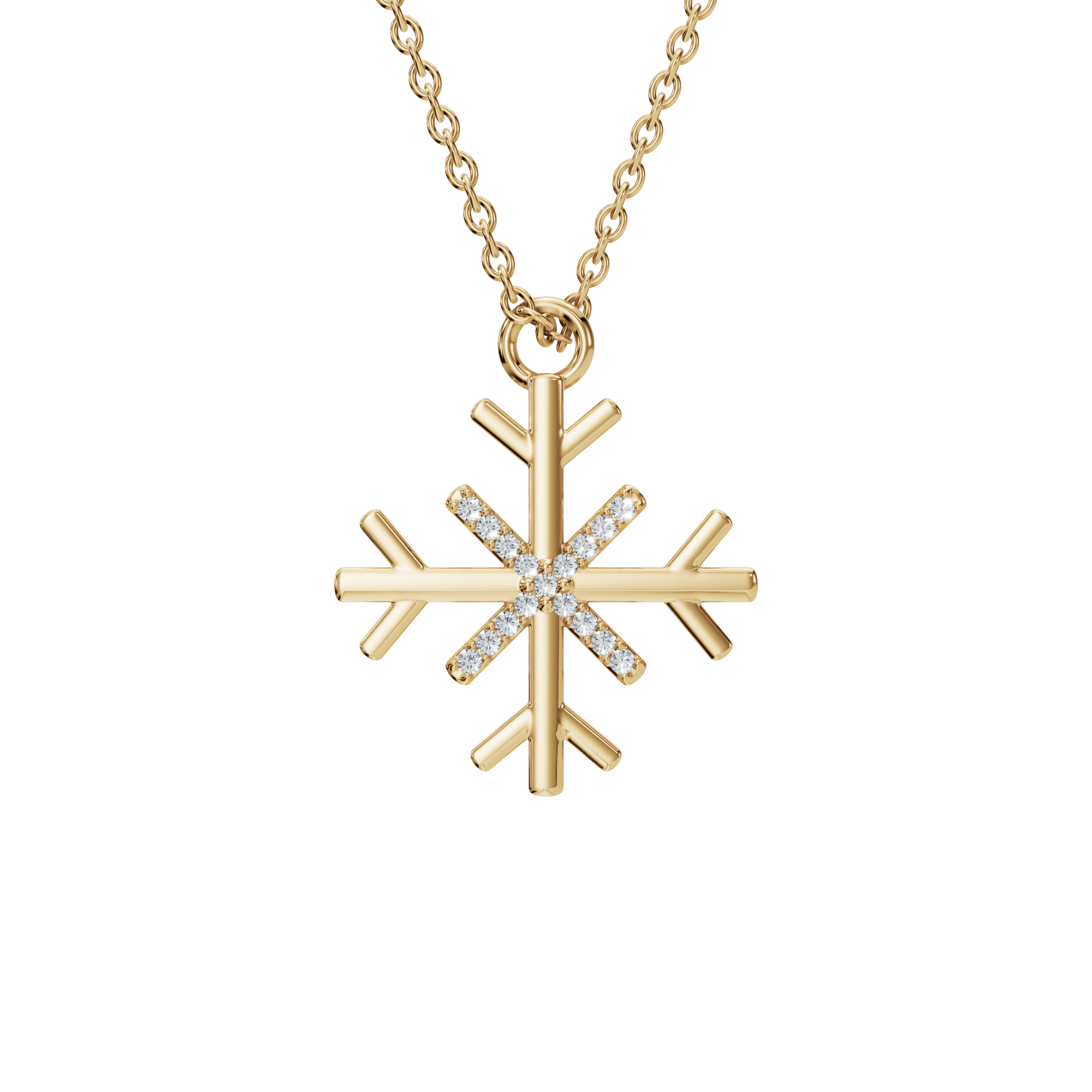 Aesthetic Diamond Snowflake Pendant Necklace - Winter & Spring Festival Jewelry Gift