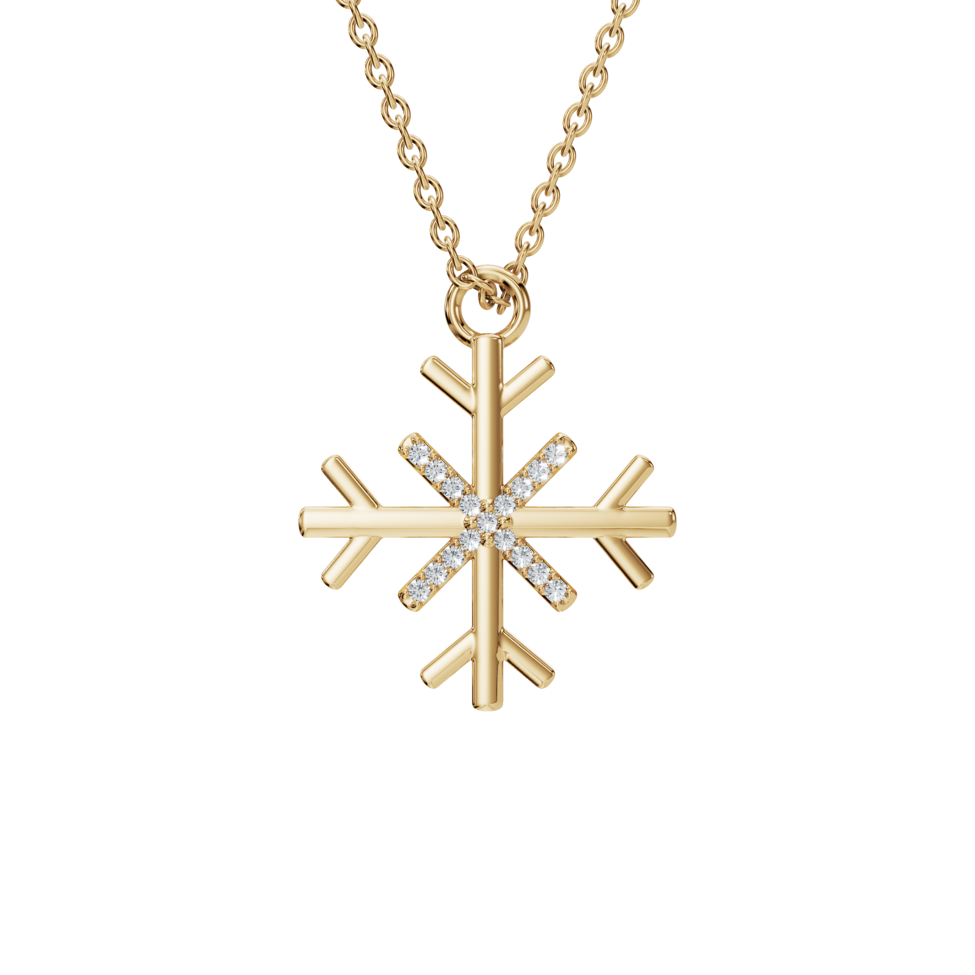 Aesthetic Diamond Snowflake Pendant Necklace - Winter & Spring Festival Jewelry Gift