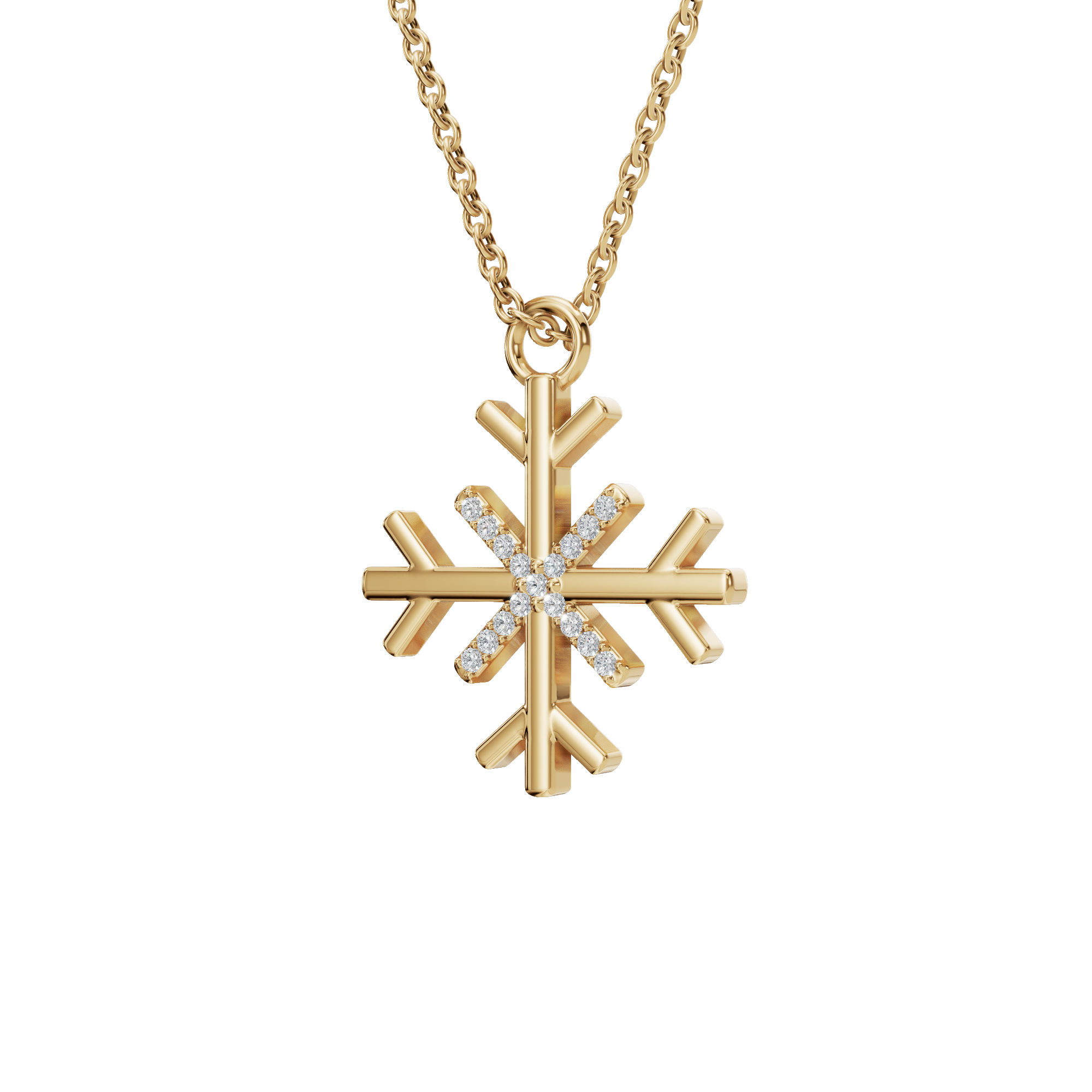 Aesthetic Diamond Snowflake Pendant Necklace - Winter & Spring Festival Jewelry Gift