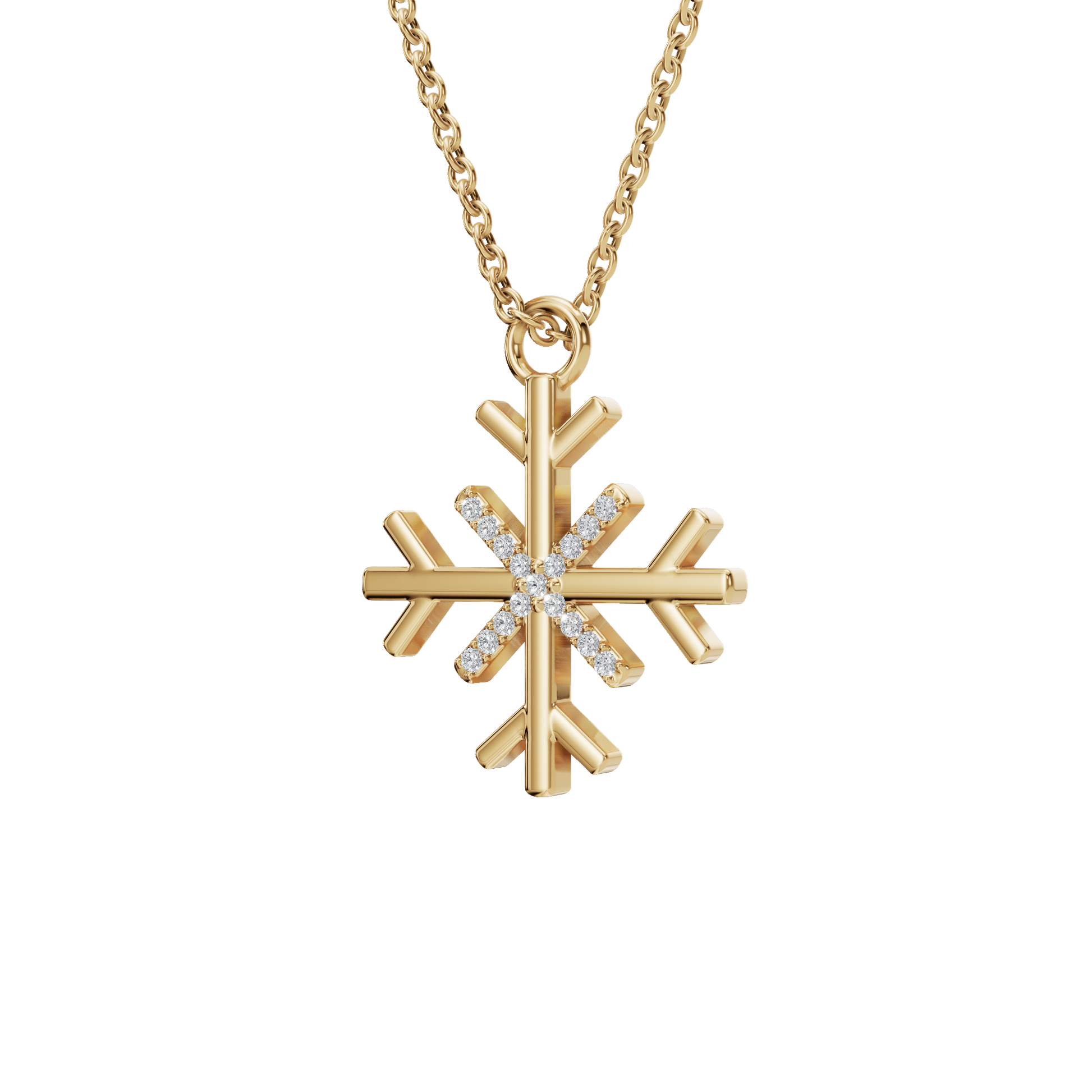 Aesthetic Diamond Snowflake Pendant Necklace - Winter & Spring Festival Jewelry Gift