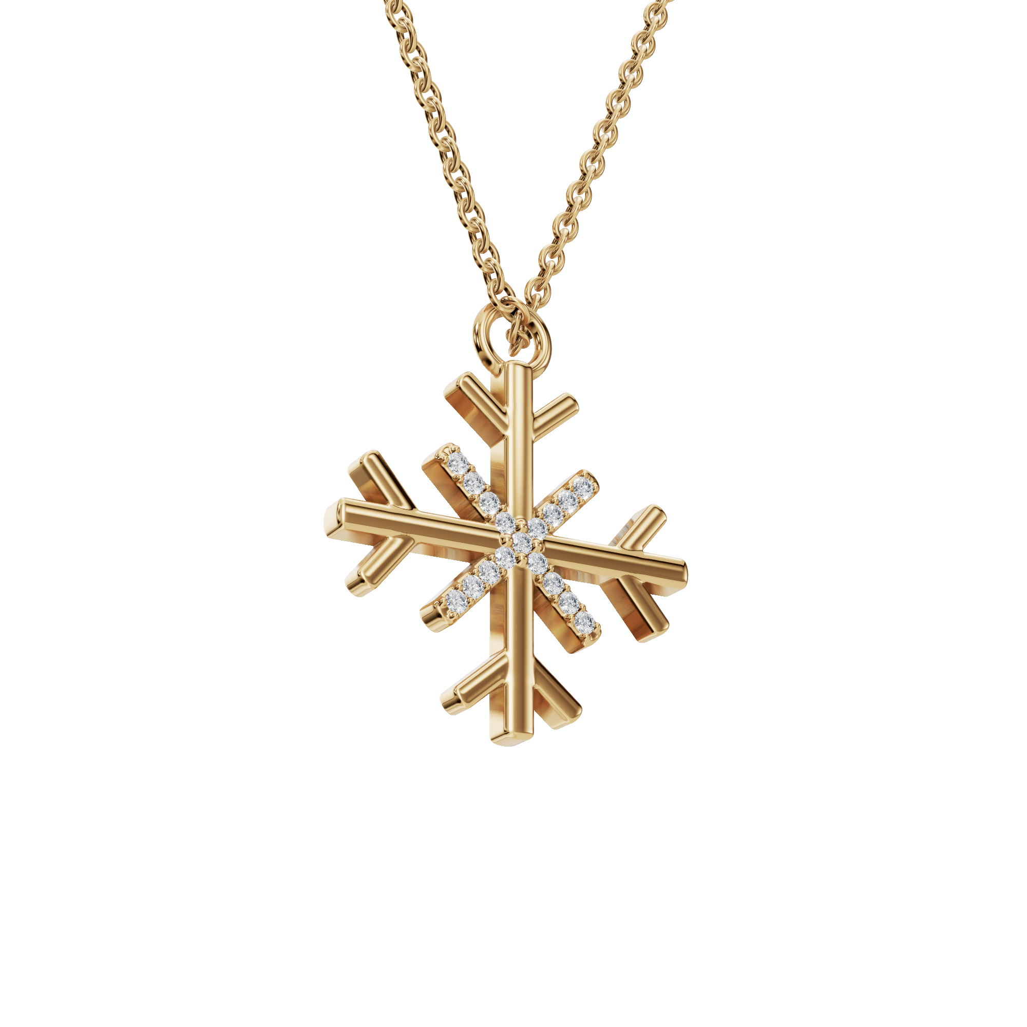 Aesthetic Diamond Snowflake Pendant Necklace - Winter & Spring Festival Jewelry Gift