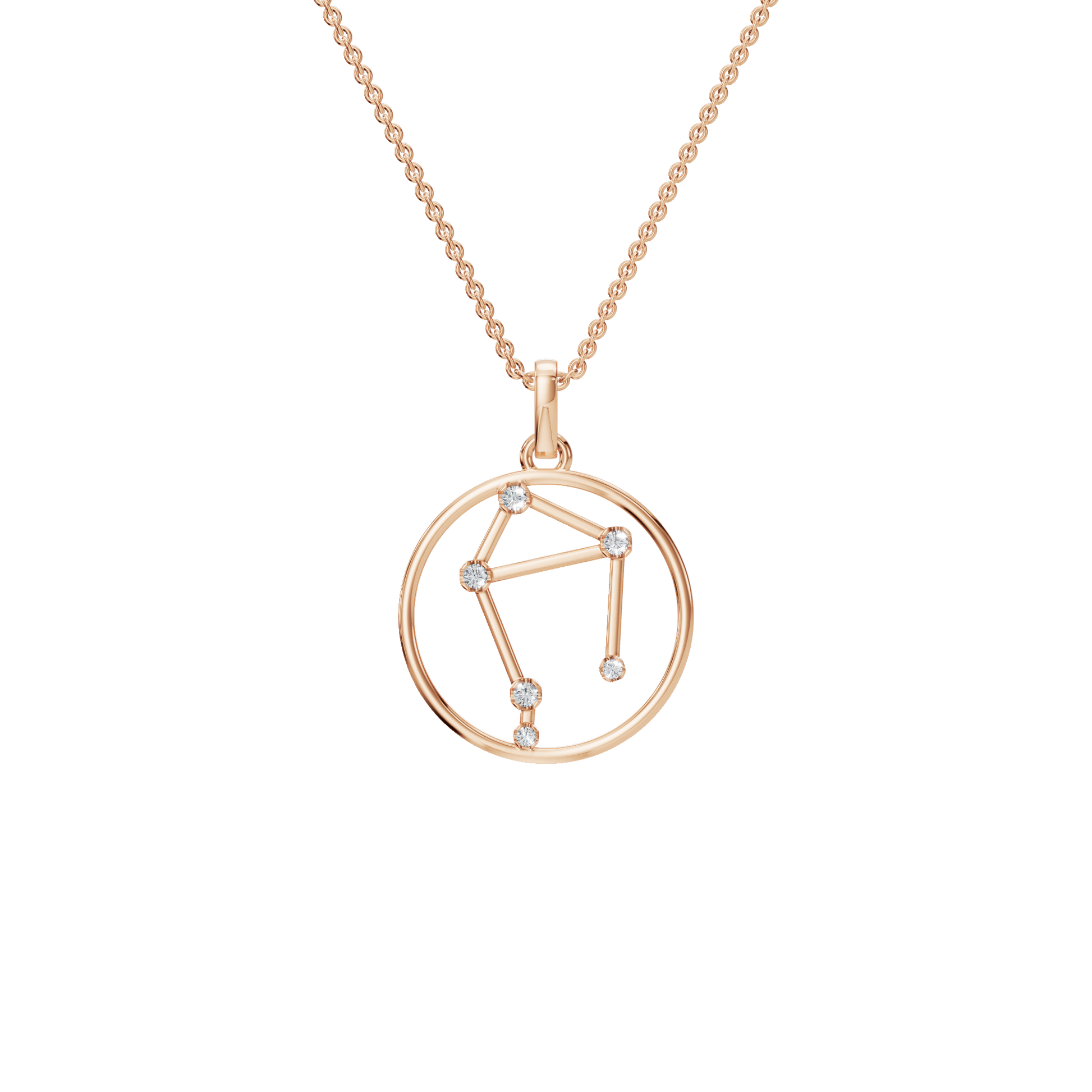 Capricorn Constellation Diamond Charm Necklace – Fine Gold Astrology Gift for Mother’s Day