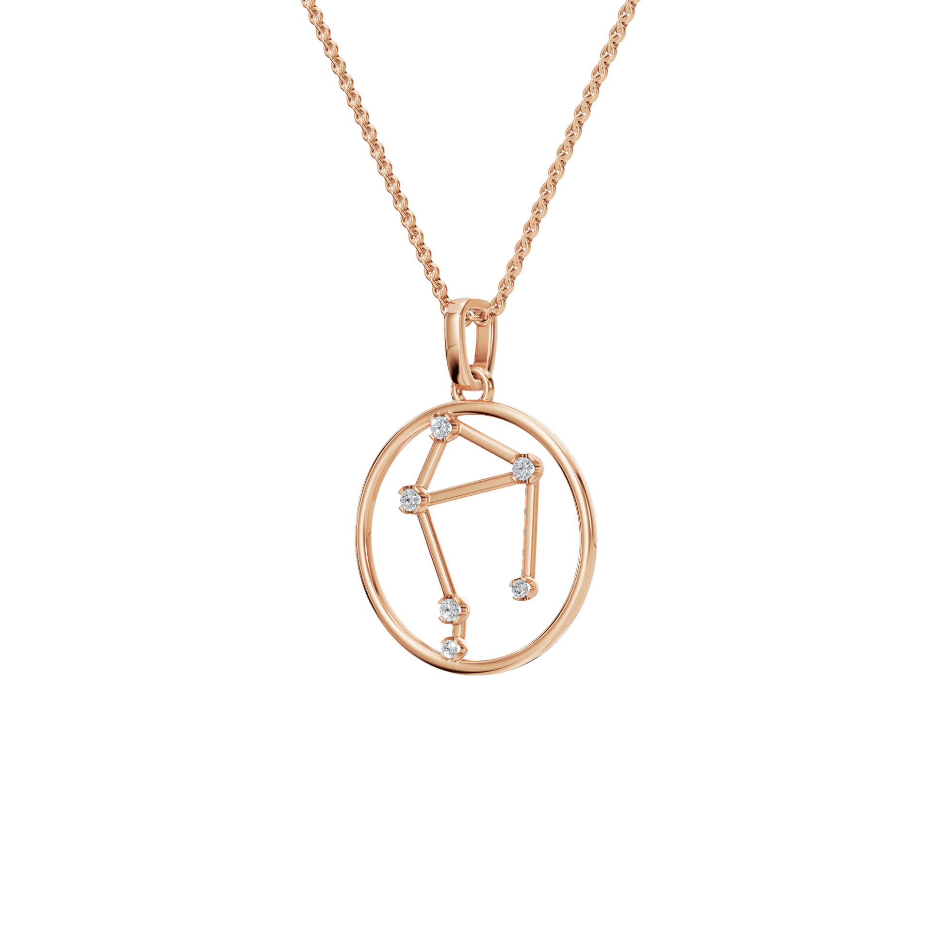 Capricorn Constellation Diamond Charm Necklace – Fine Gold Astrology Gift for Mother’s Day