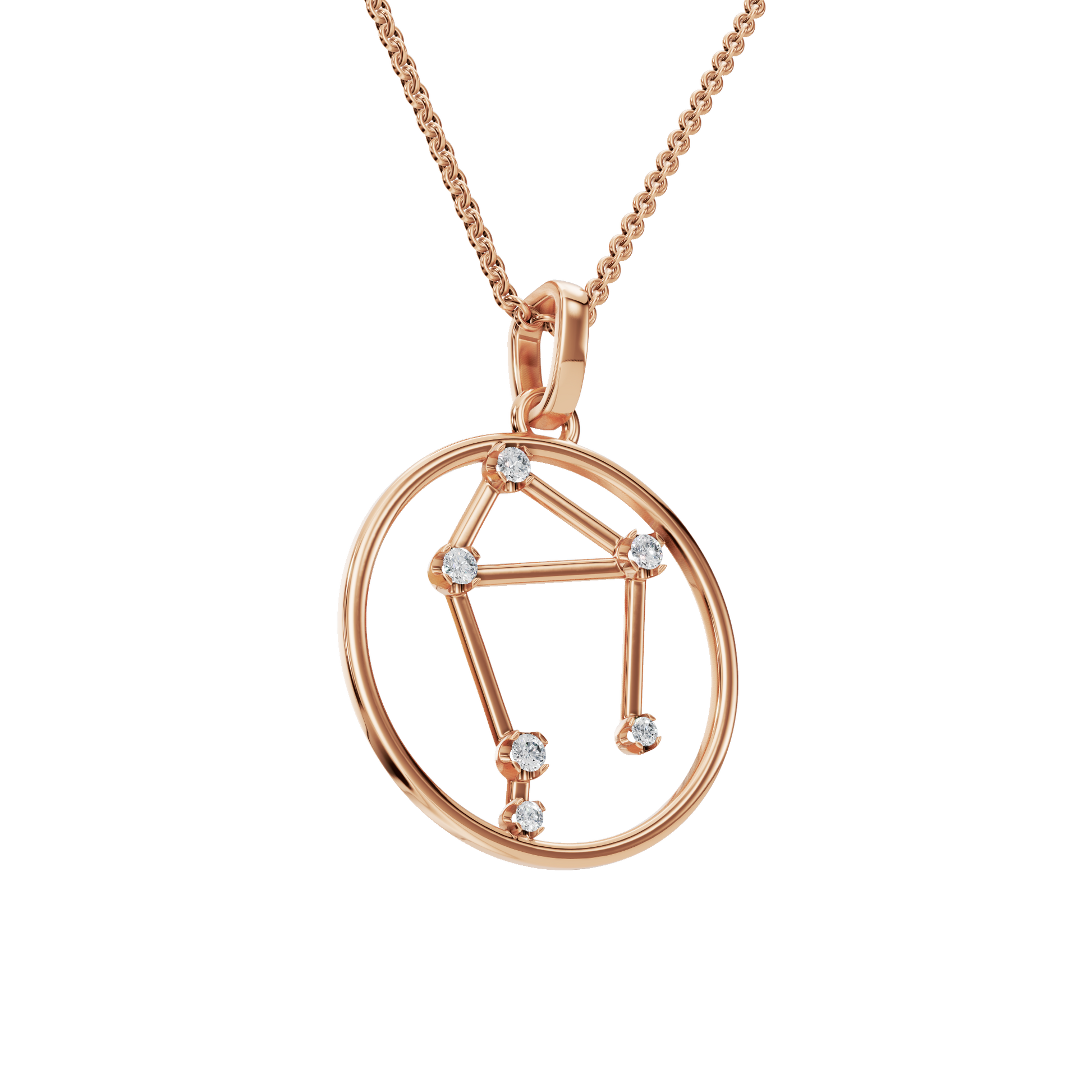 Capricorn Constellation Diamond Charm Necklace – Fine Gold Astrology Gift for Mother’s Day