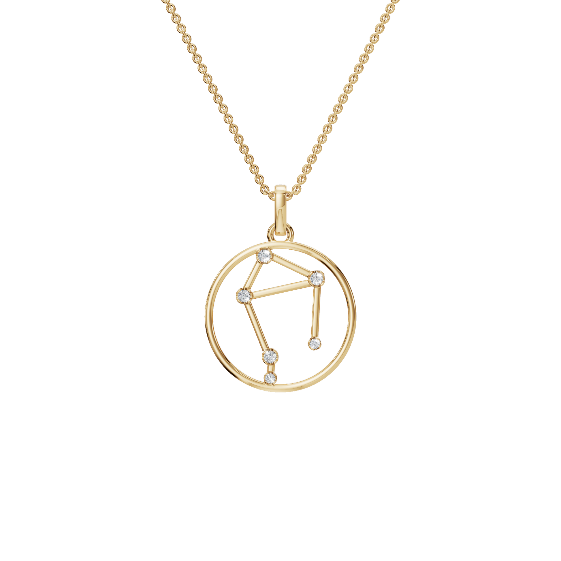 Capricorn Constellation Diamond Charm Necklace – Fine Gold Astrology Gift for Mother’s Day