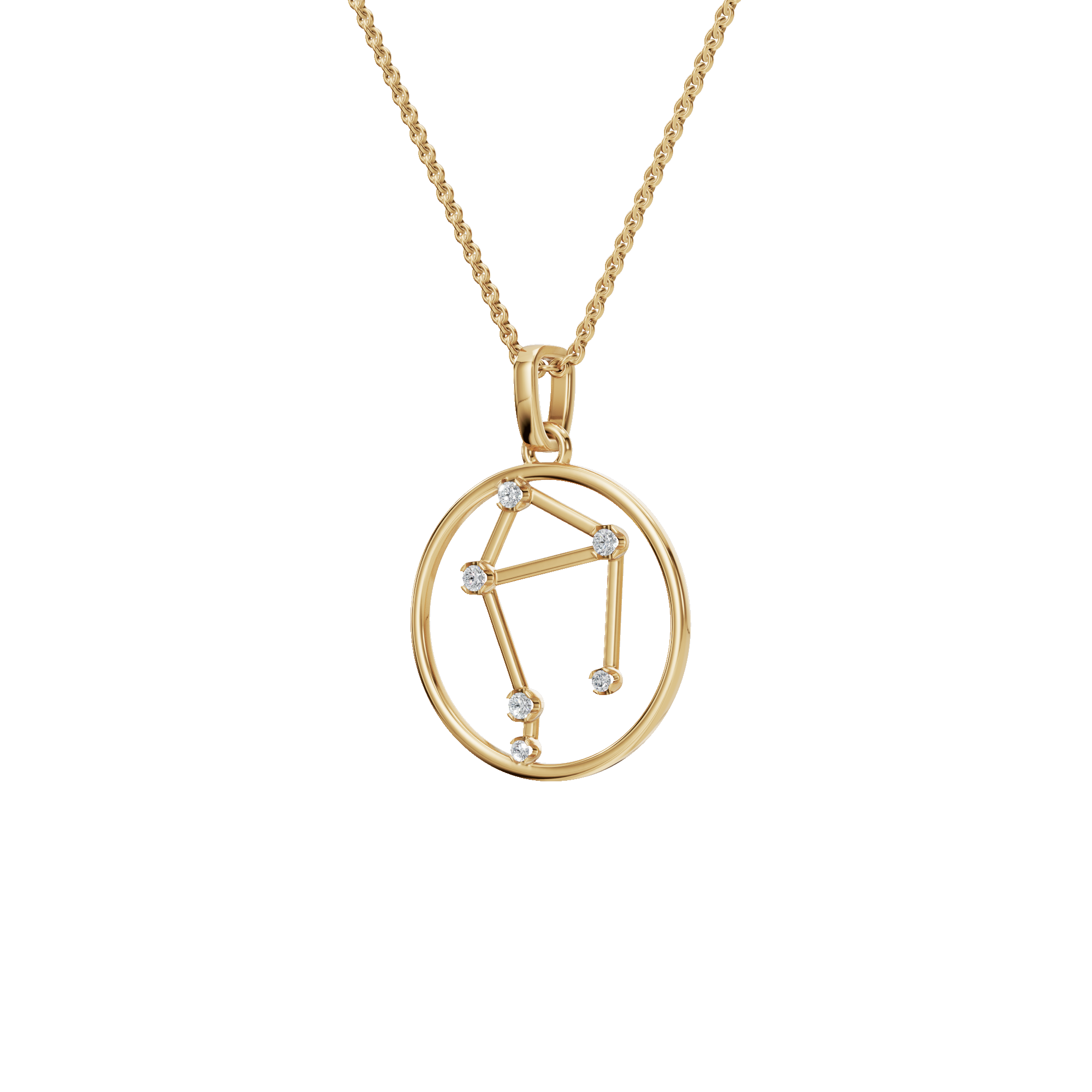 Capricorn Constellation Diamond Charm Necklace – Fine Gold Astrology Gift for Mother’s Day