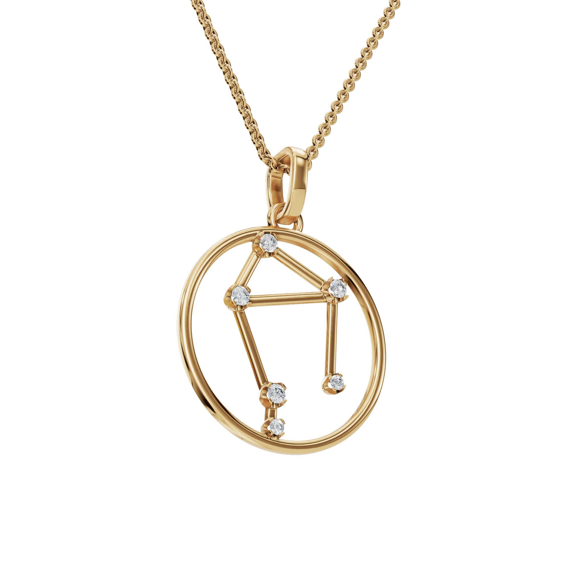 Capricorn Constellation Diamond Charm Necklace – Fine Gold Astrology Gift for Mother’s Day