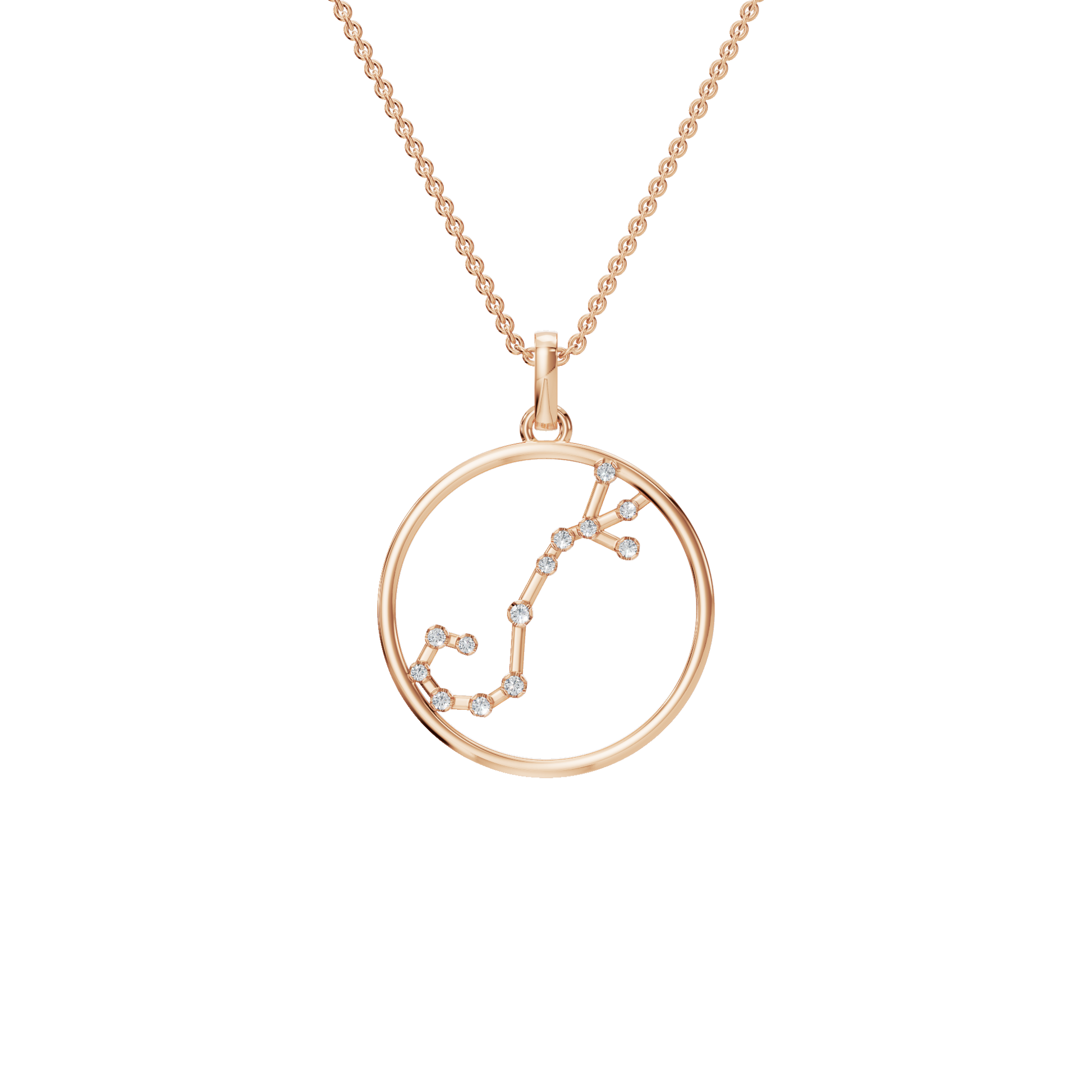 Personalized Zodiac Diamond Charm Necklace – Elegant Gold Holiday Gift for Her