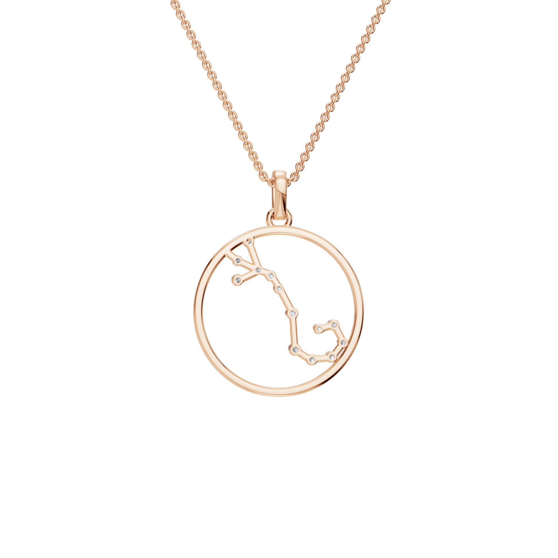 Personalized Zodiac Diamond Charm Necklace – Elegant Gold Holiday Gift for Her