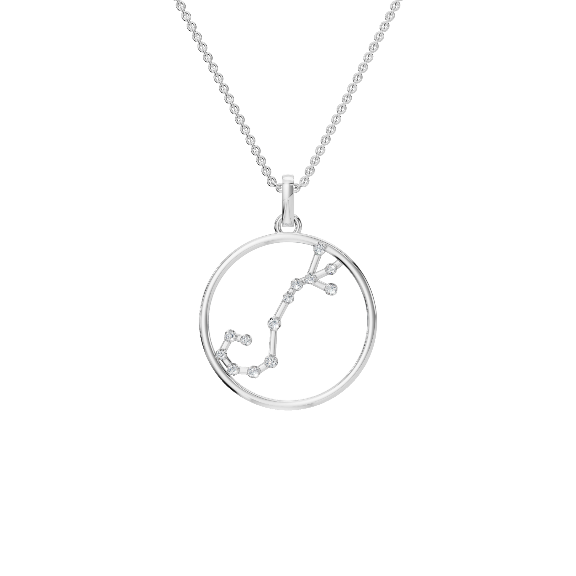 Personalized Zodiac Diamond Charm Necklace – Elegant Gold Holiday Gift for Her