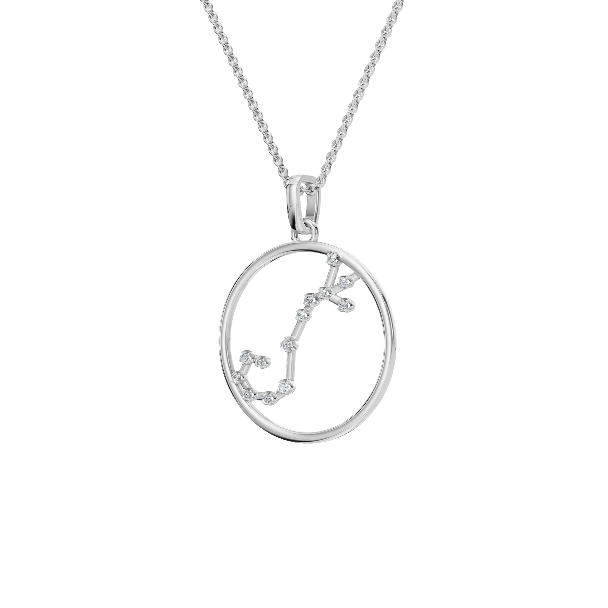 Personalized Zodiac Diamond Charm Necklace – Elegant Gold Holiday Gift for Her