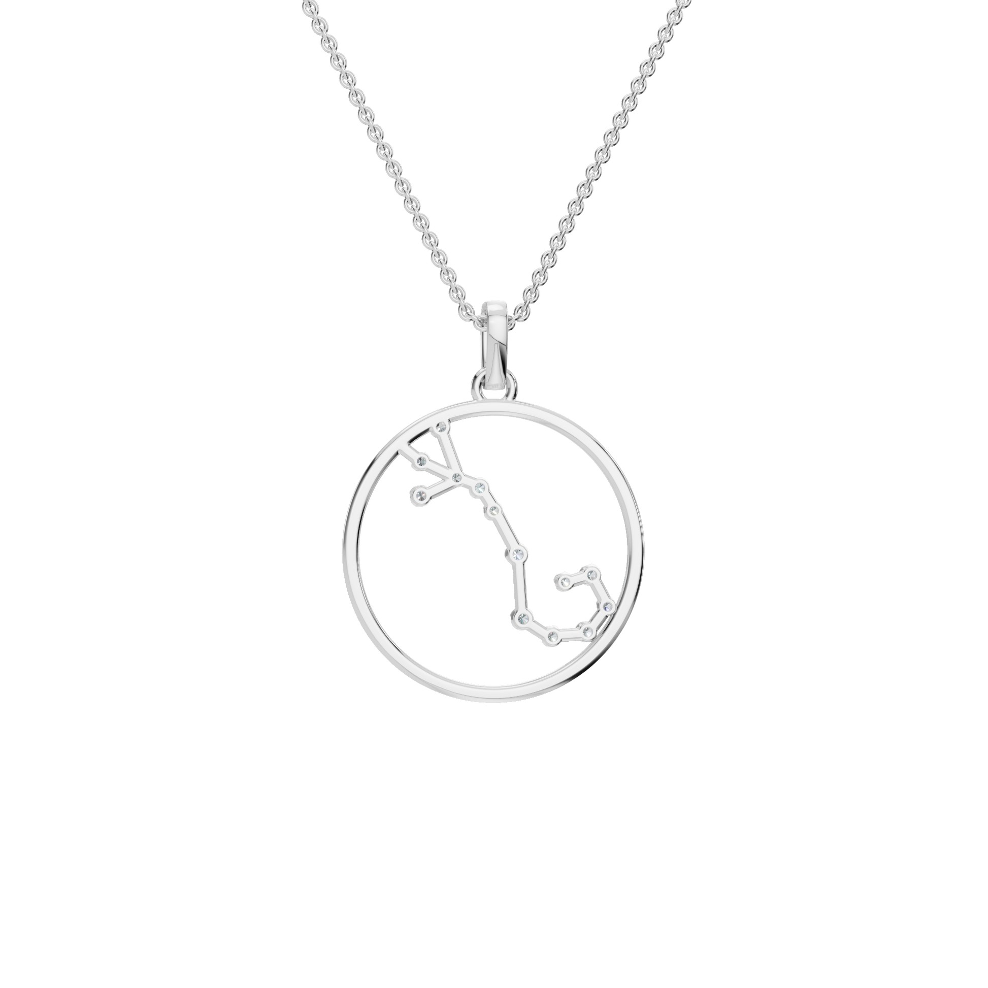 Personalized Zodiac Diamond Charm Necklace – Elegant Gold Holiday Gift for Her