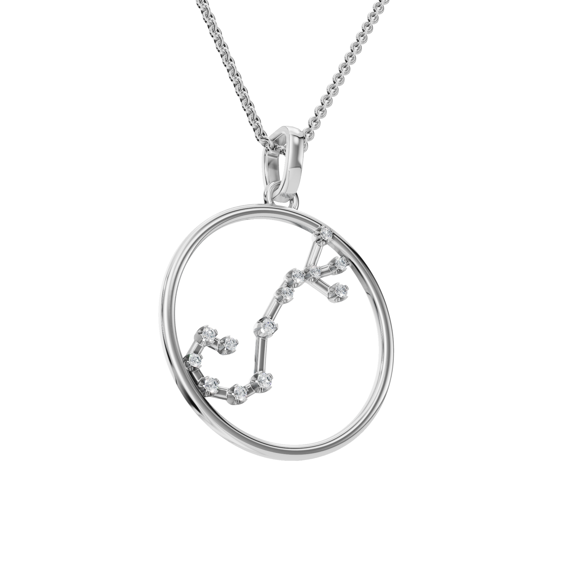 Personalized Zodiac Diamond Charm Necklace – Elegant Gold Holiday Gift for Her