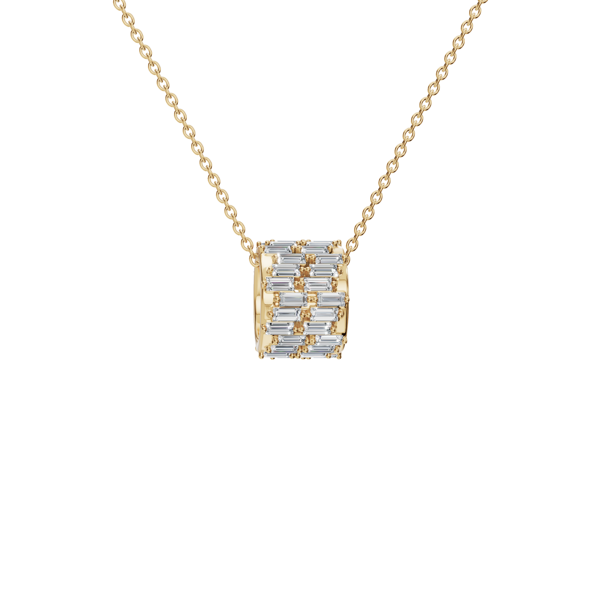 Architectural Shine Lab Grown Diamond Pendant – Art-Inspired Festival Jewelry