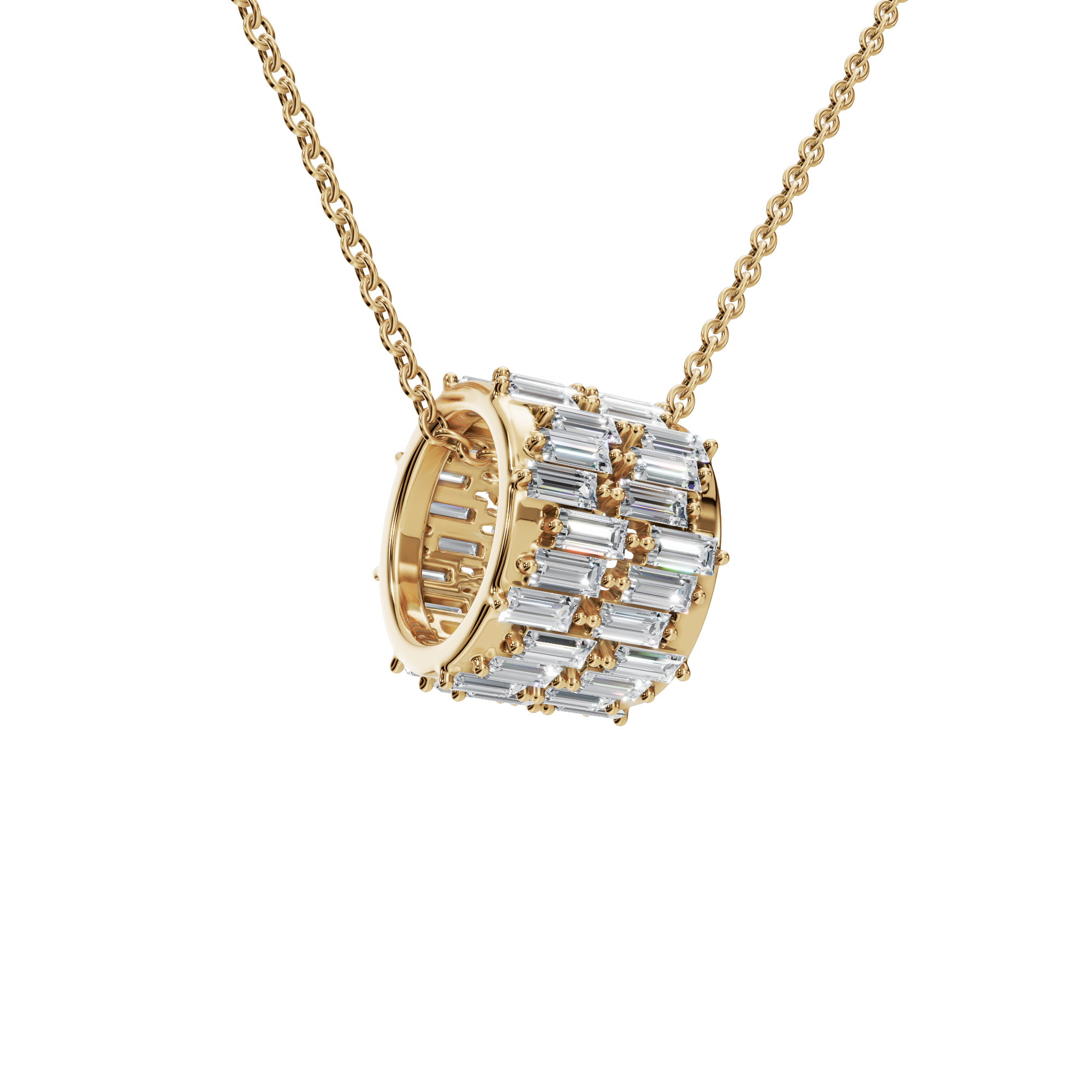 Architectural Shine Lab Grown Diamond Pendant – Art-Inspired Festival Jewelry