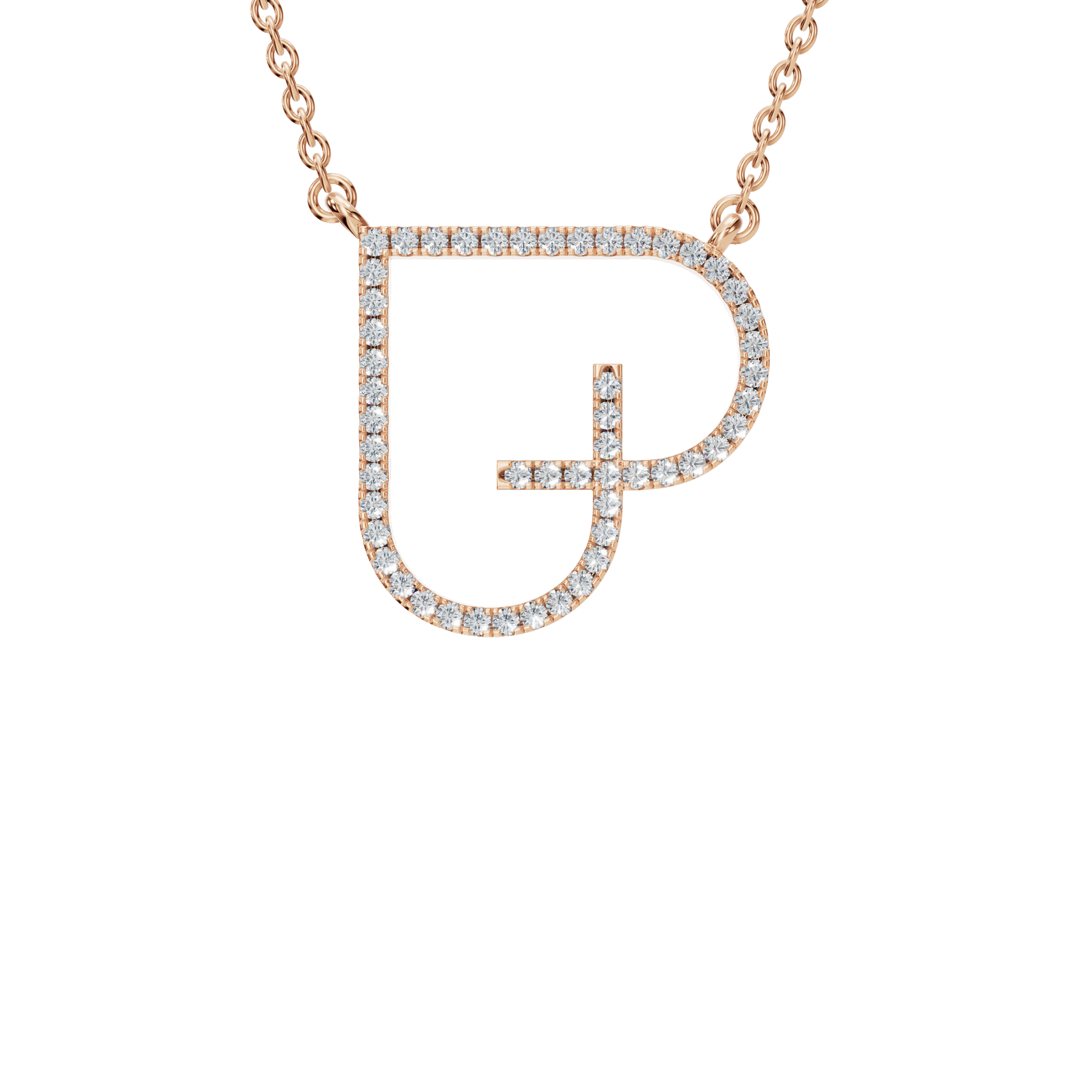 Dazzling Letter Heart Pendant – Modern Gold Diamond Necklace for Summer Festivals