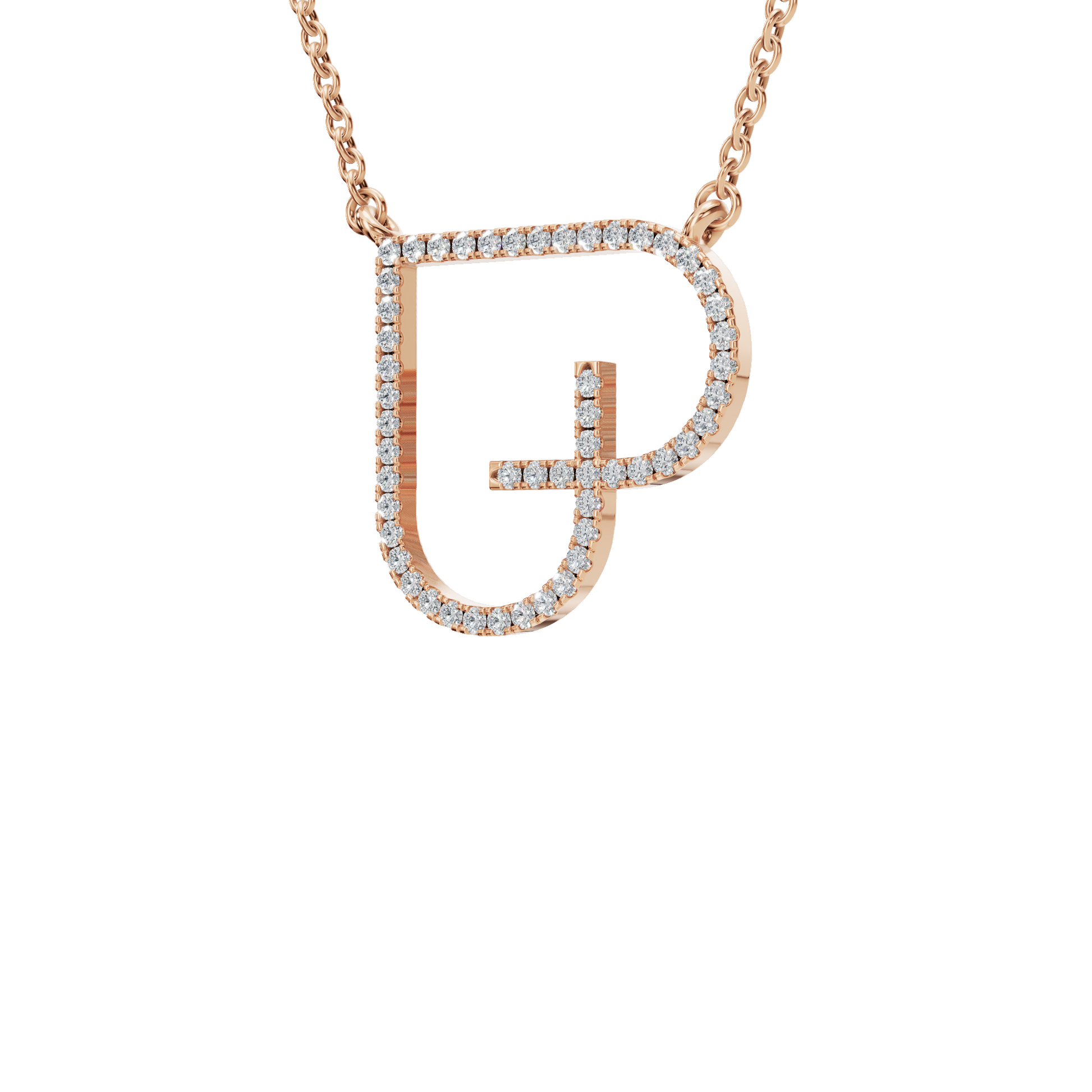 Dazzling Letter Heart Pendant – Modern Gold Diamond Necklace for Summer Festivals