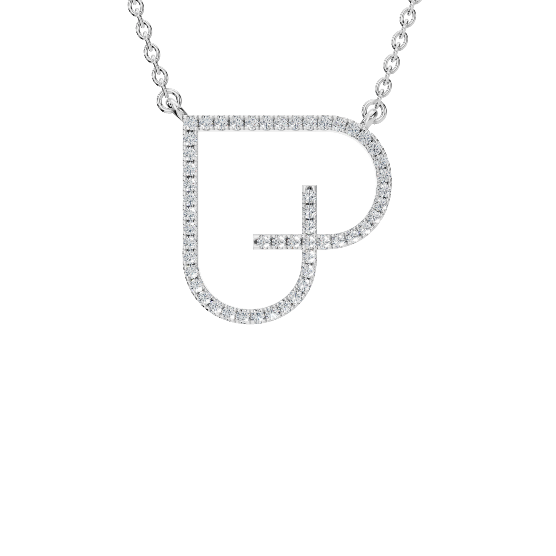 Dazzling Letter Heart Pendant – Modern Gold Diamond Necklace for Summer Festivals