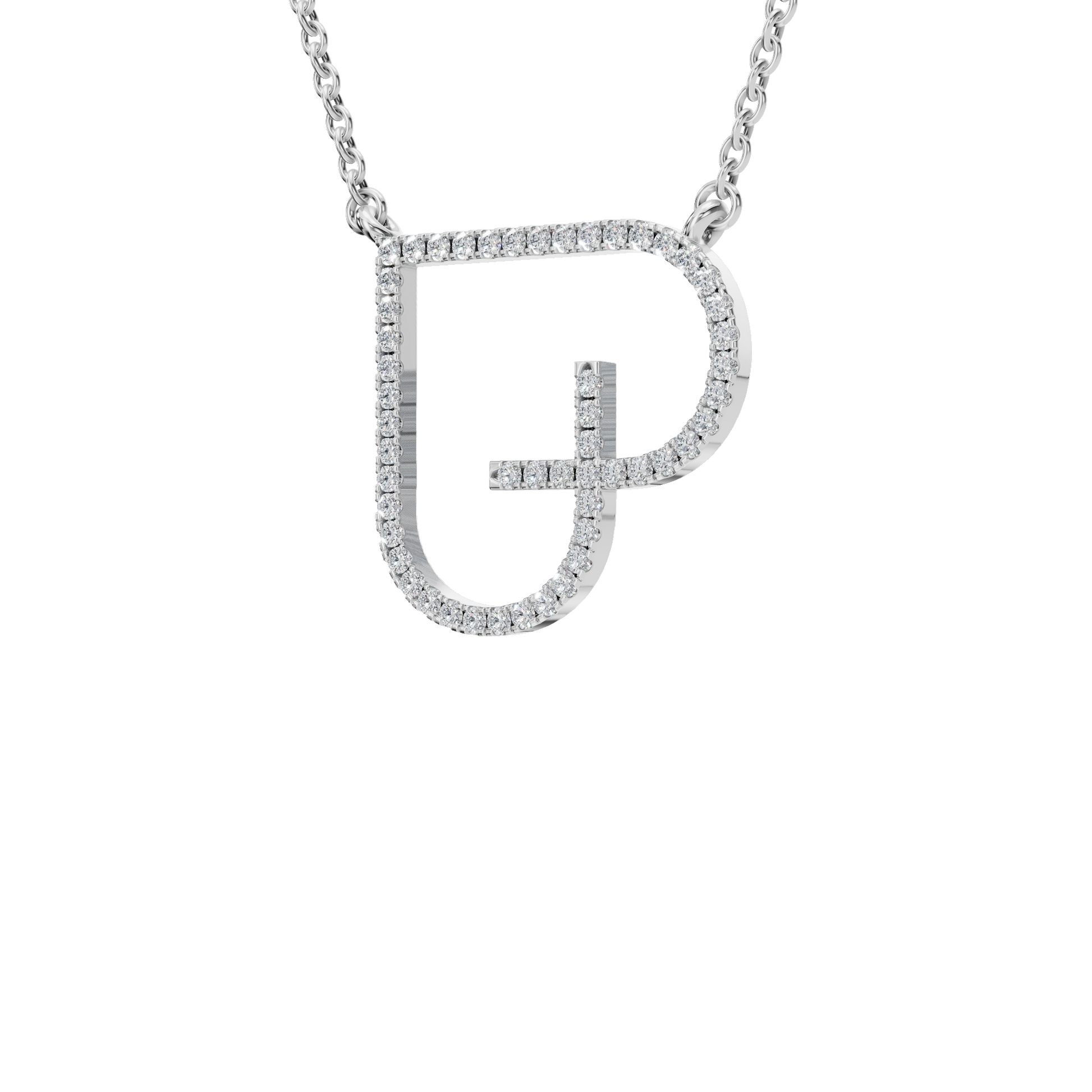 Dazzling Letter Heart Pendant – Modern Gold Diamond Necklace for Summer Festivals