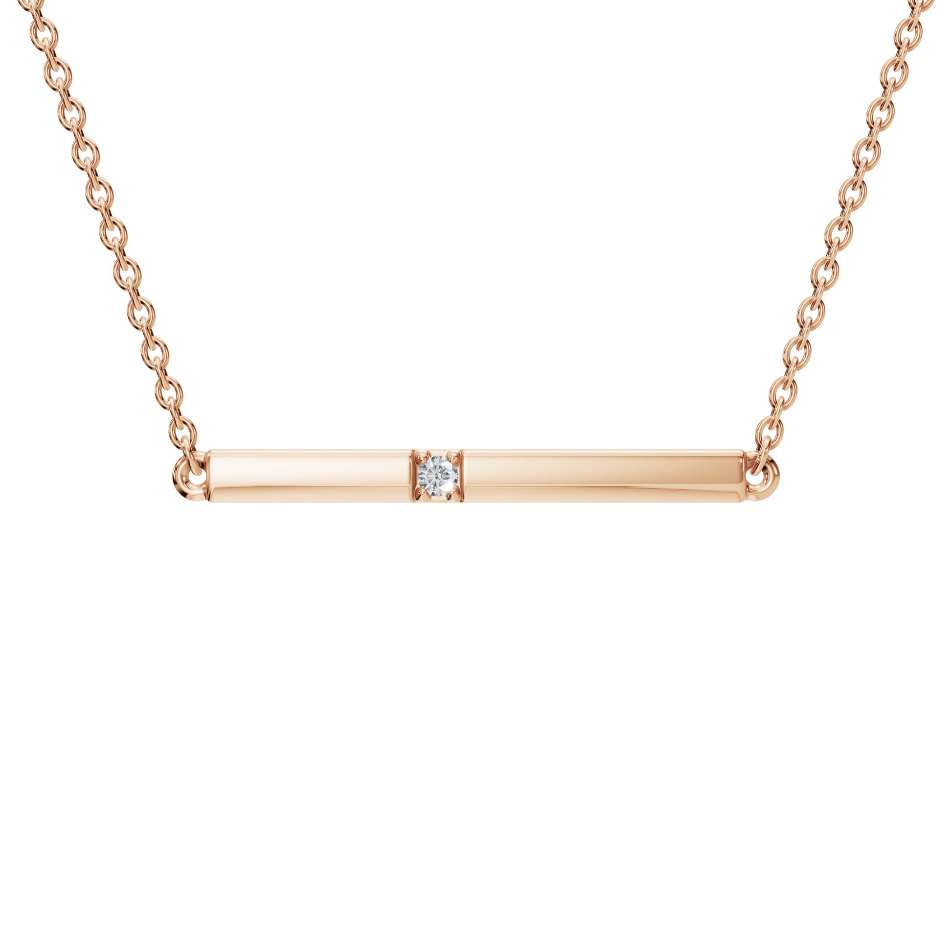 Wander Lite Lab Grown Diamond Bar Necklace – Minimal Travel Jewelry Gift for USA Festivals