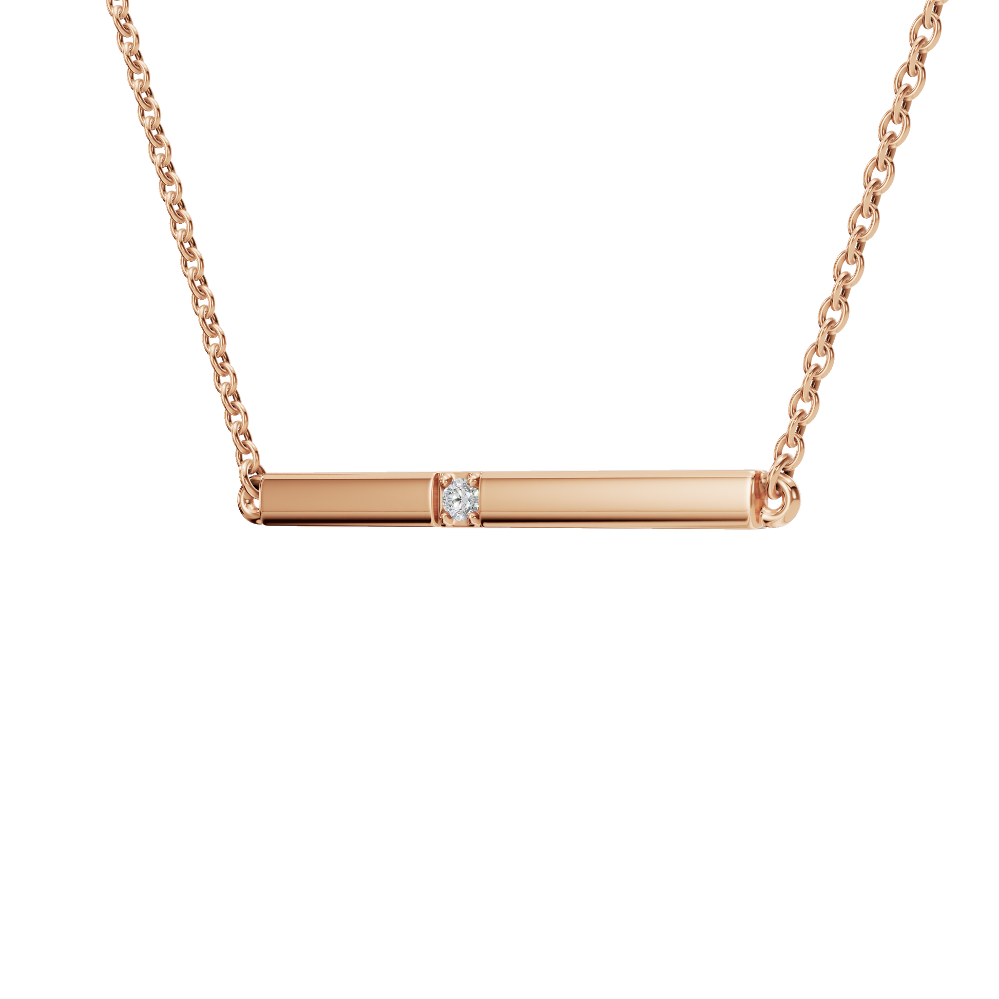 Wander Lite Lab Grown Diamond Bar Necklace – Minimal Travel Jewelry Gift for USA Festivals