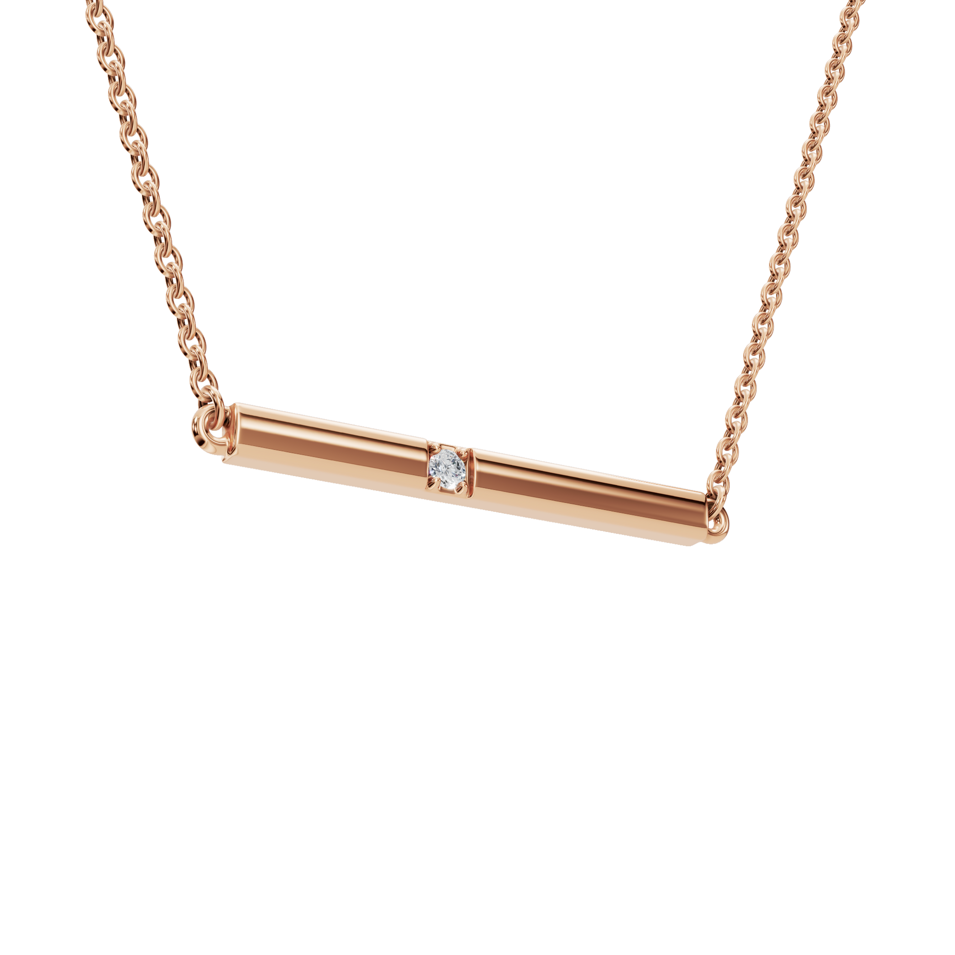 Wander Lite Lab Grown Diamond Bar Necklace – Minimal Travel Jewelry Gift for USA Festivals