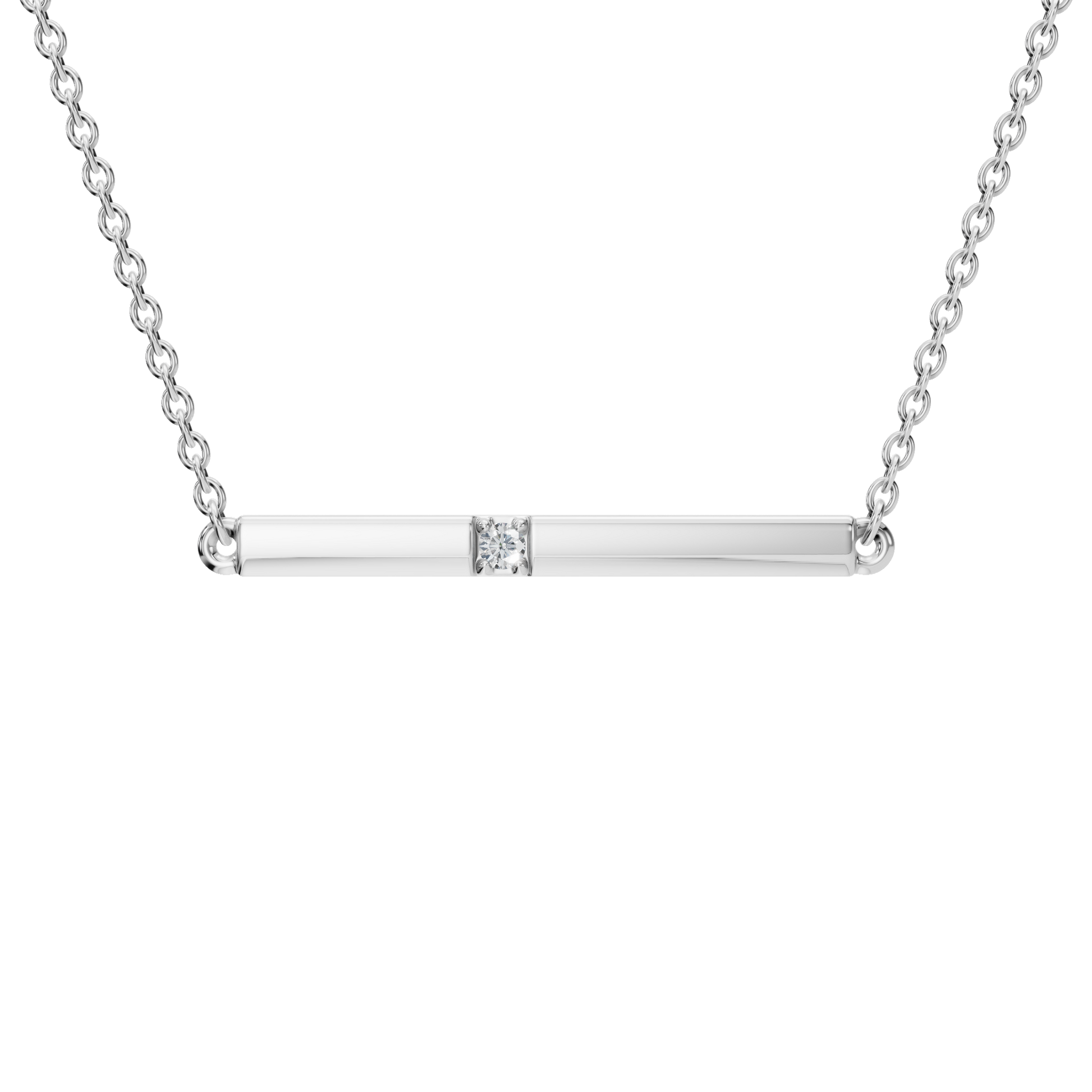 Wander Lite Lab Grown Diamond Bar Necklace – Minimal Travel Jewelry Gift for USA Festivals