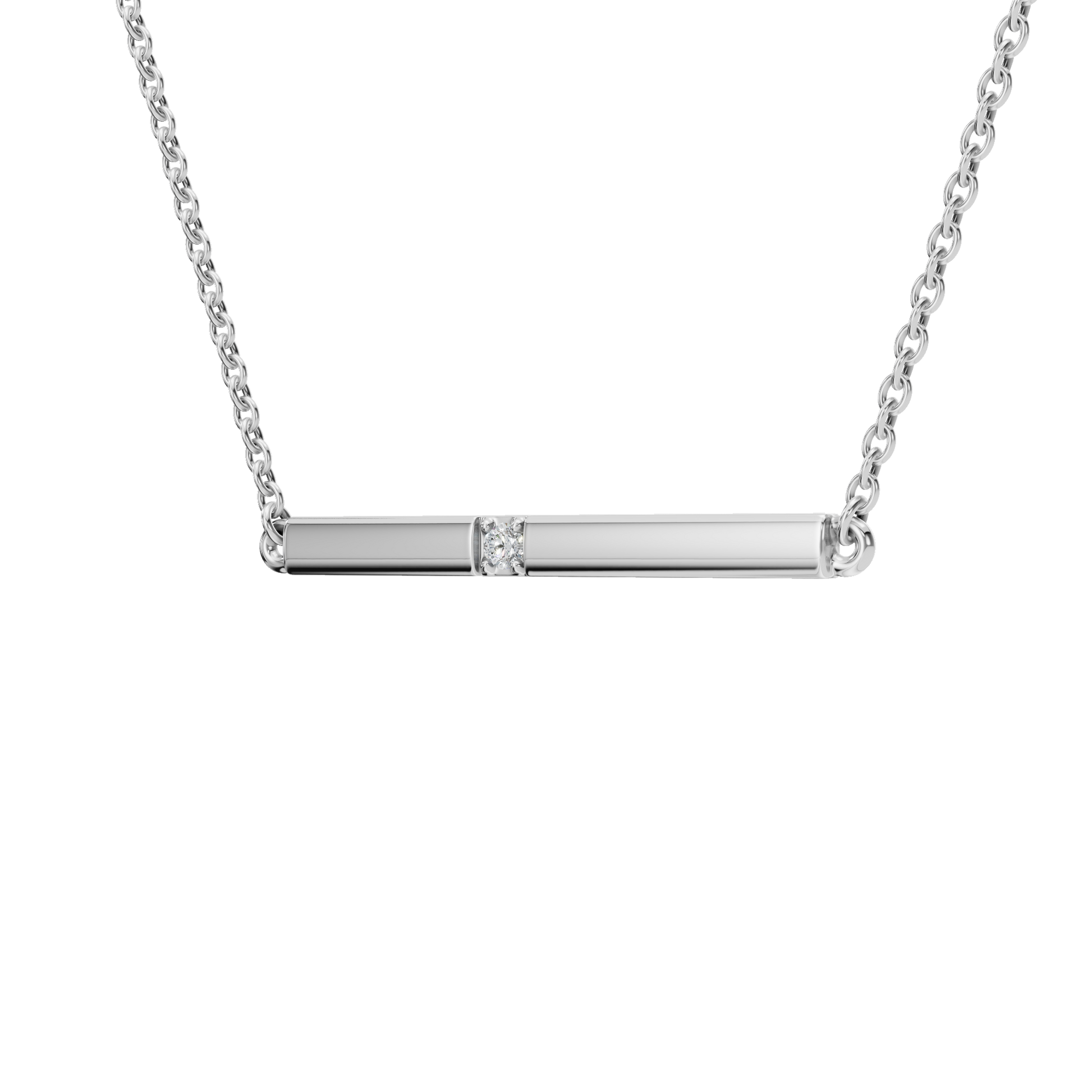 Wander Lite Lab Grown Diamond Bar Necklace – Minimal Travel Jewelry Gift for USA Festivals