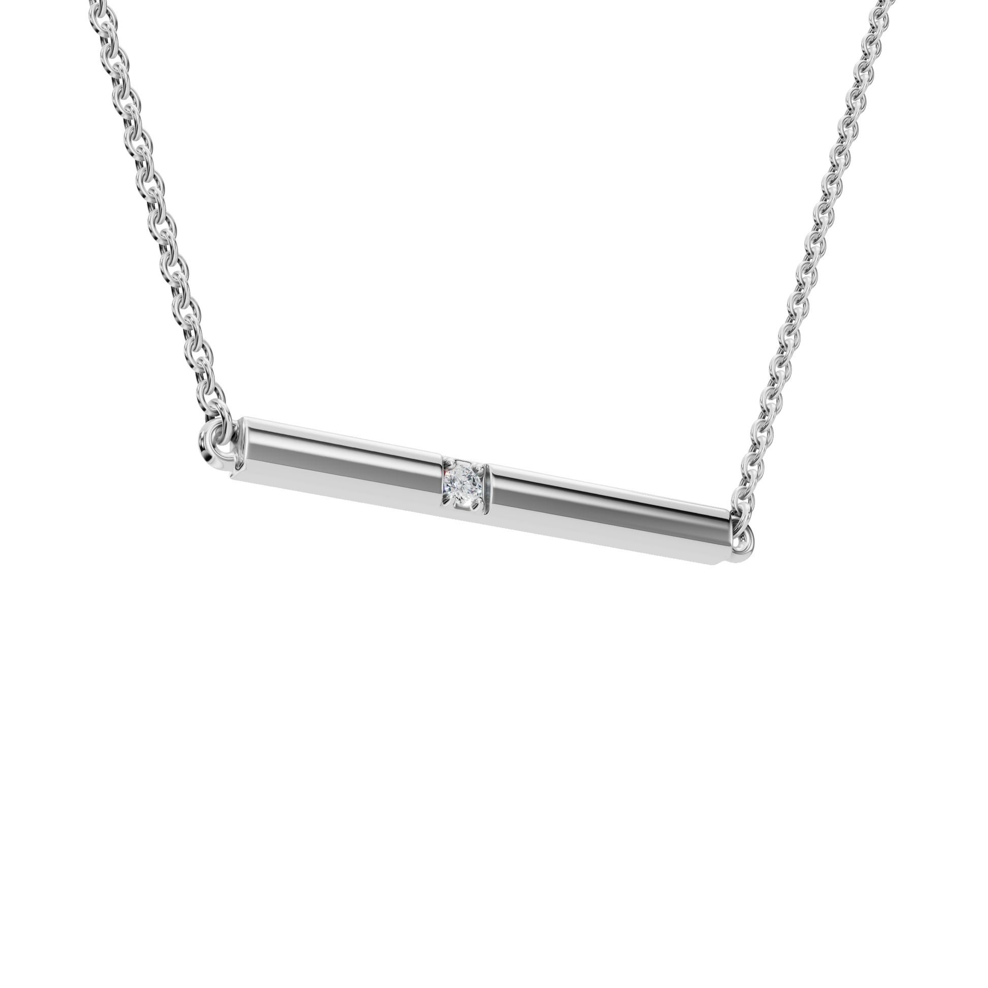 Wander Lite Lab Grown Diamond Bar Necklace – Minimal Travel Jewelry Gift for USA Festivals