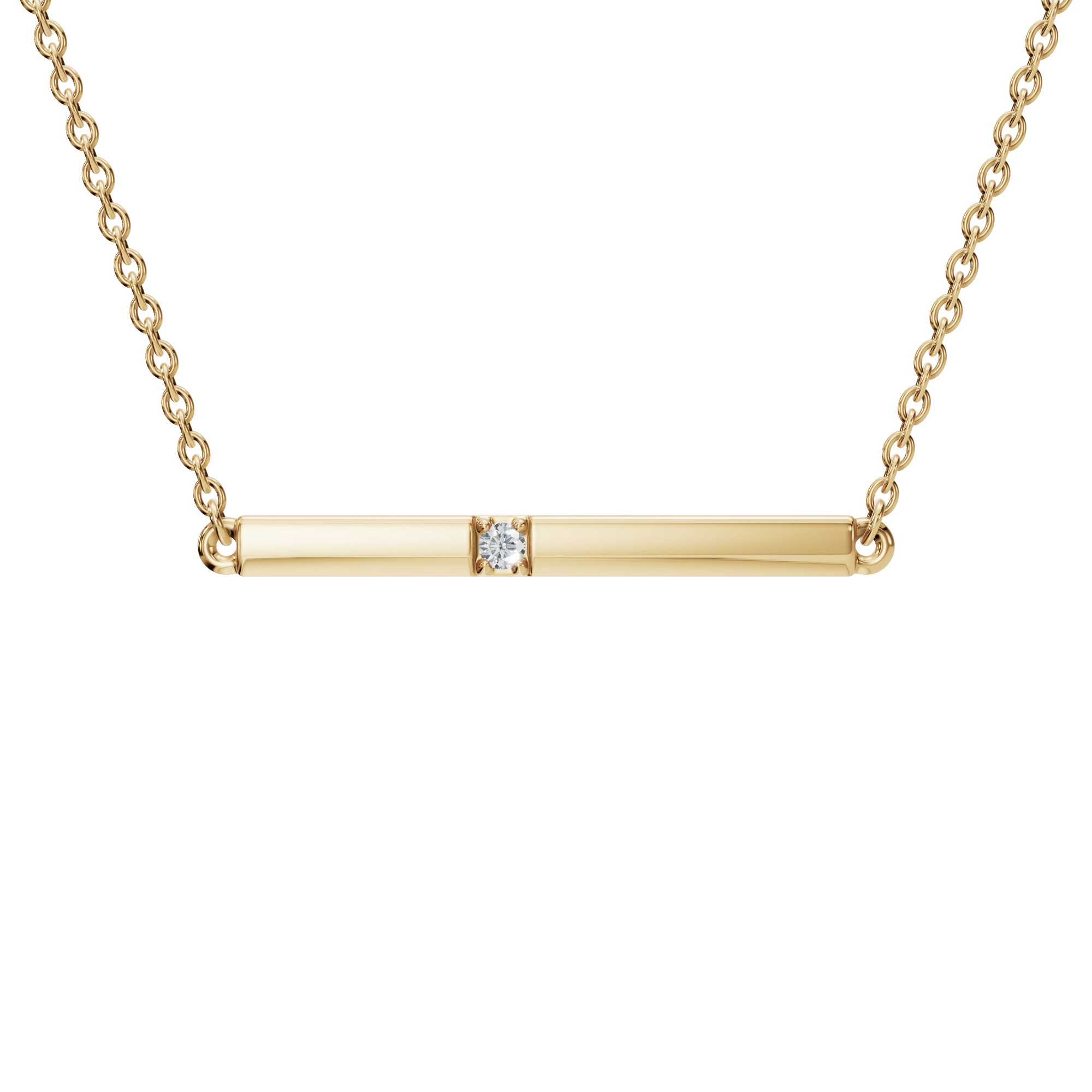 Wander Lite Lab Grown Diamond Bar Necklace – Minimal Travel Jewelry Gift for USA Festivals