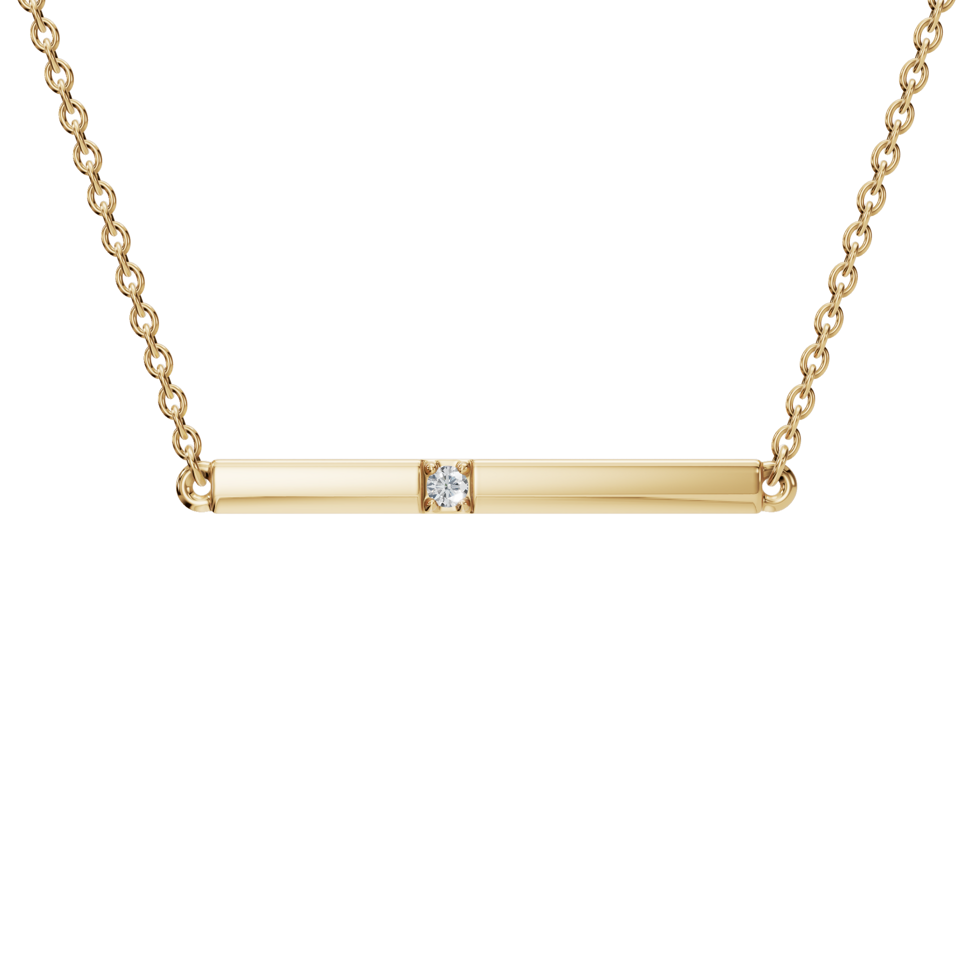 Wander Lite Lab Grown Diamond Bar Necklace – Minimal Travel Jewelry Gift for USA Festivals