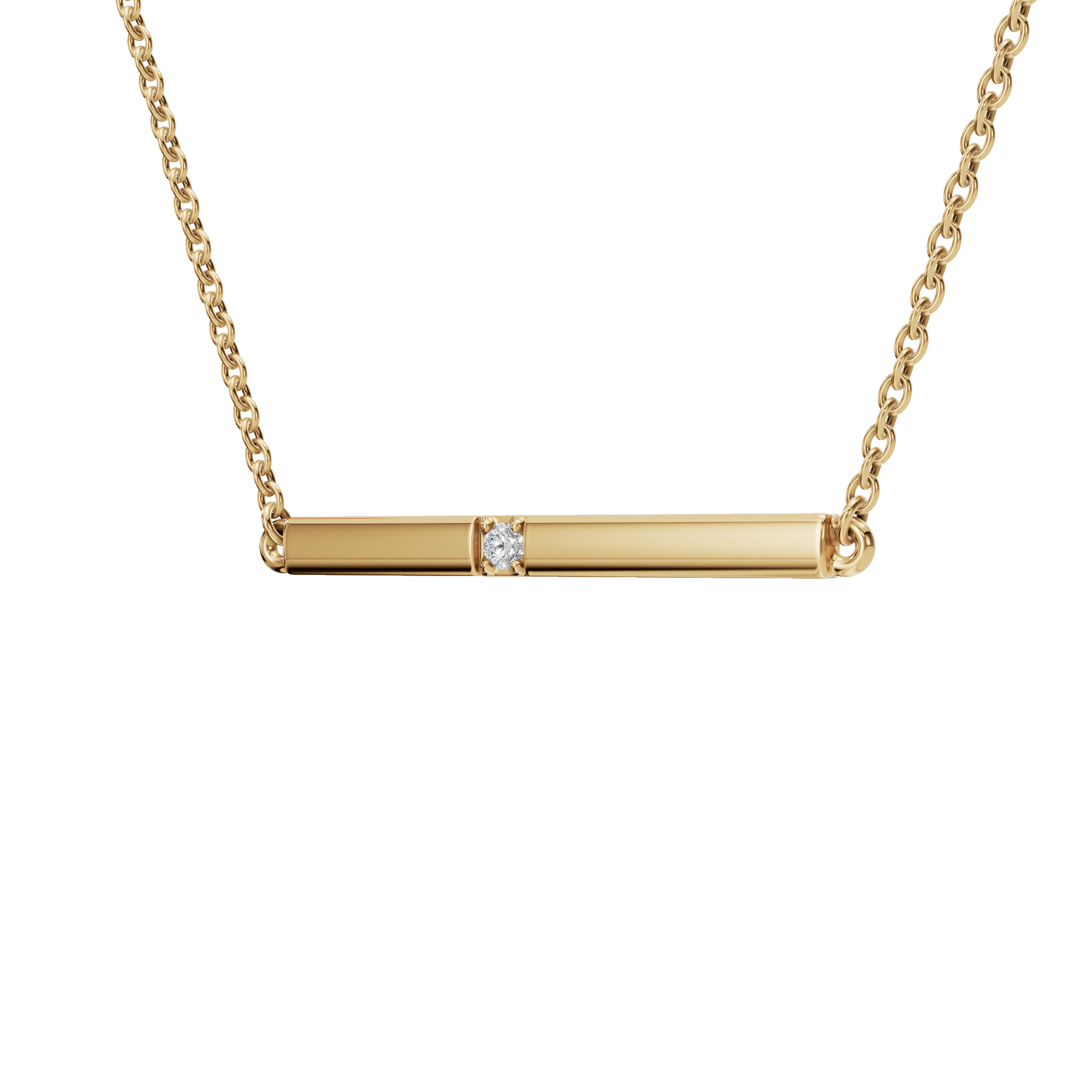 Wander Lite Lab Grown Diamond Bar Necklace – Minimal Travel Jewelry Gift for USA Festivals