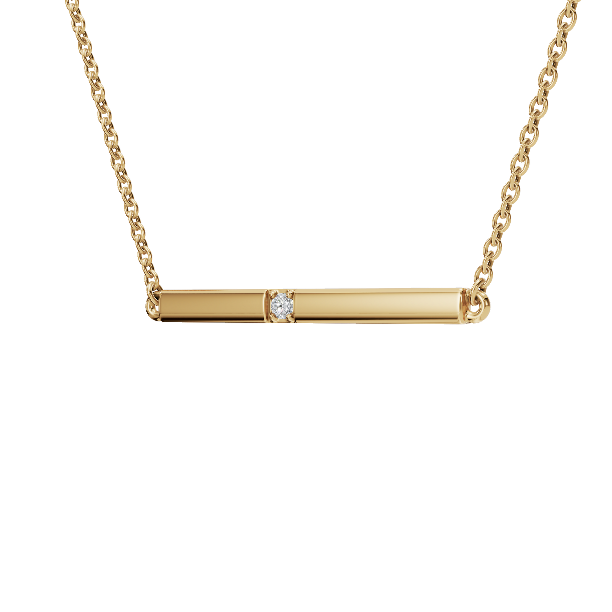 Wander Lite Lab Grown Diamond Bar Necklace – Minimal Travel Jewelry Gift for USA Festivals