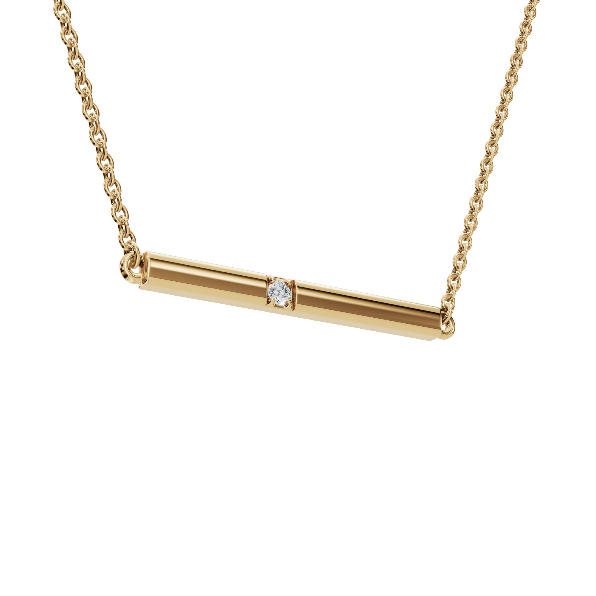 Wander Lite Lab Grown Diamond Bar Necklace – Minimal Travel Jewelry Gift for USA Festivals