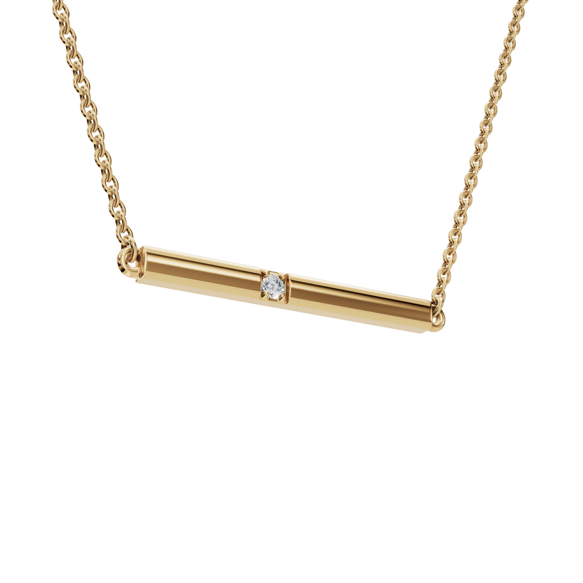 Wander Lite Lab Grown Diamond Bar Necklace – Minimal Travel Jewelry Gift for USA Festivals