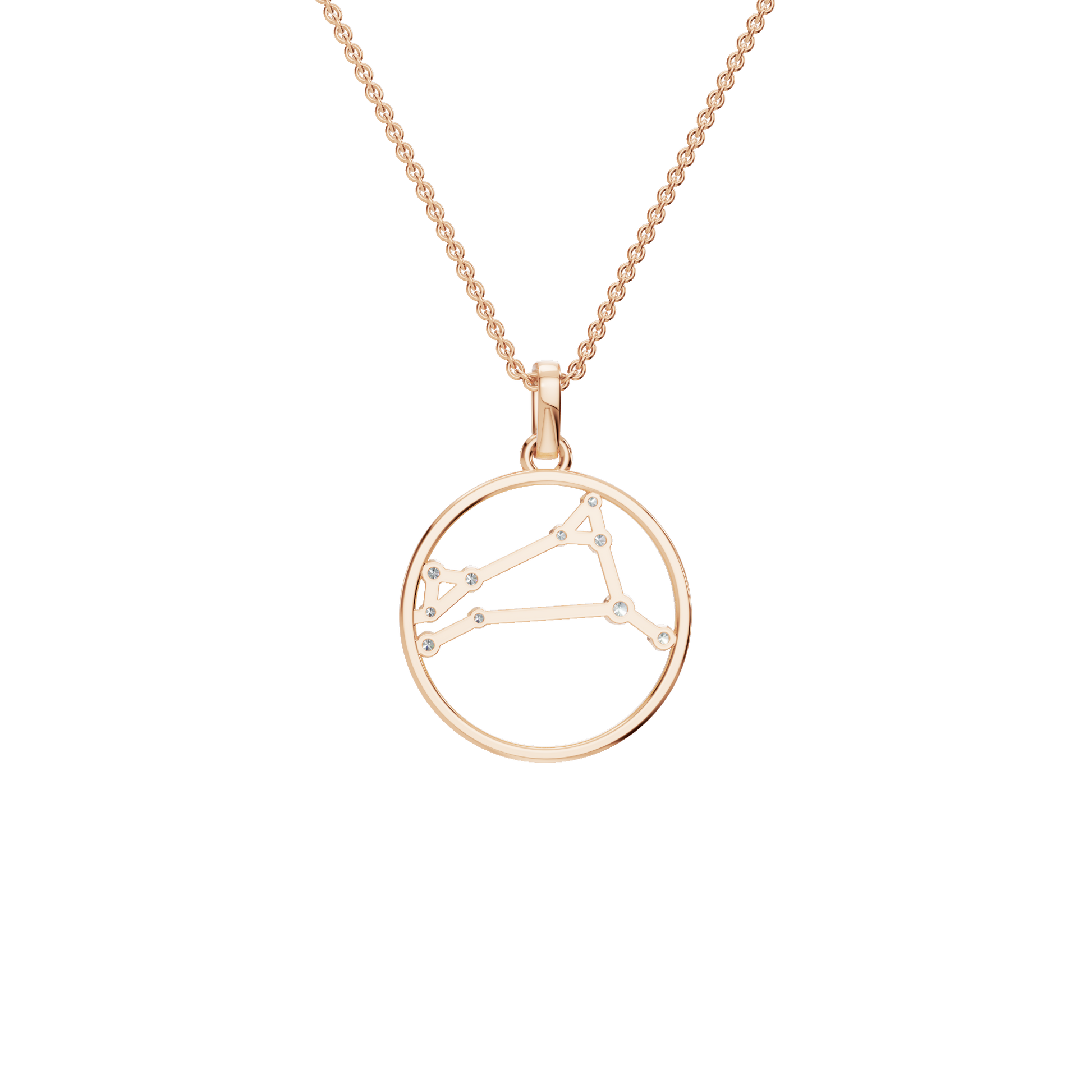 Celestial Libra Diamond Pendant Necklace – Zodiac Gold Jewelry Gift for USA Holidays