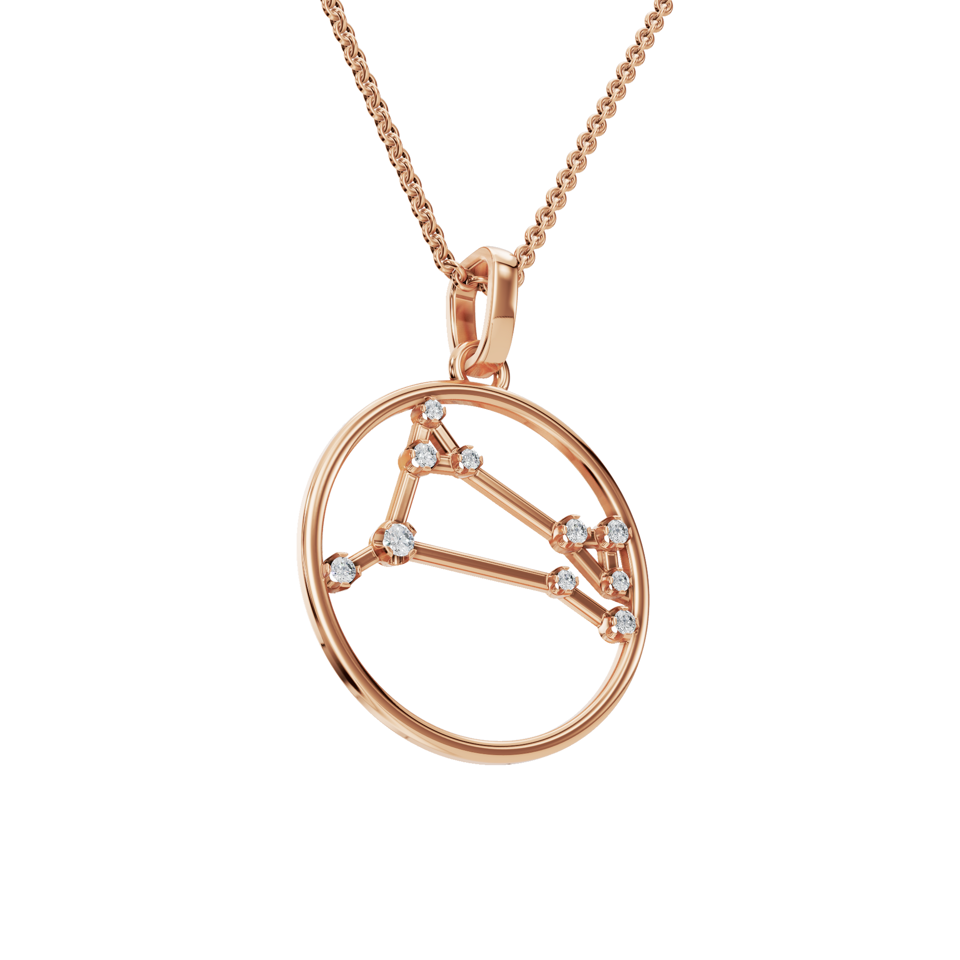 Celestial Libra Diamond Pendant Necklace – Zodiac Gold Jewelry Gift for USA Holidays